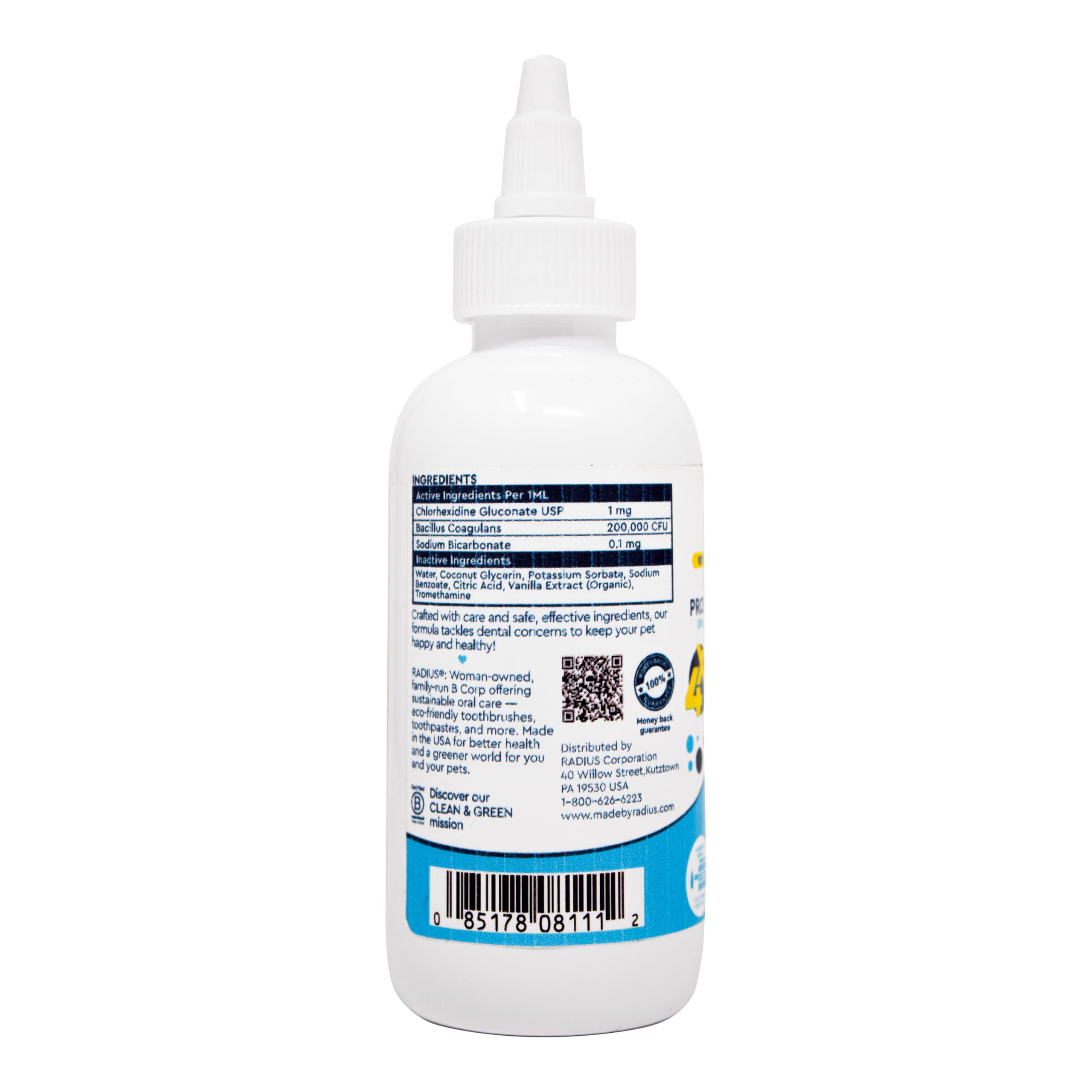 RADIUS OralPro+ Pet Probiotic Dental Water Additive (Enzymatic), Concentrate, 4 OZ