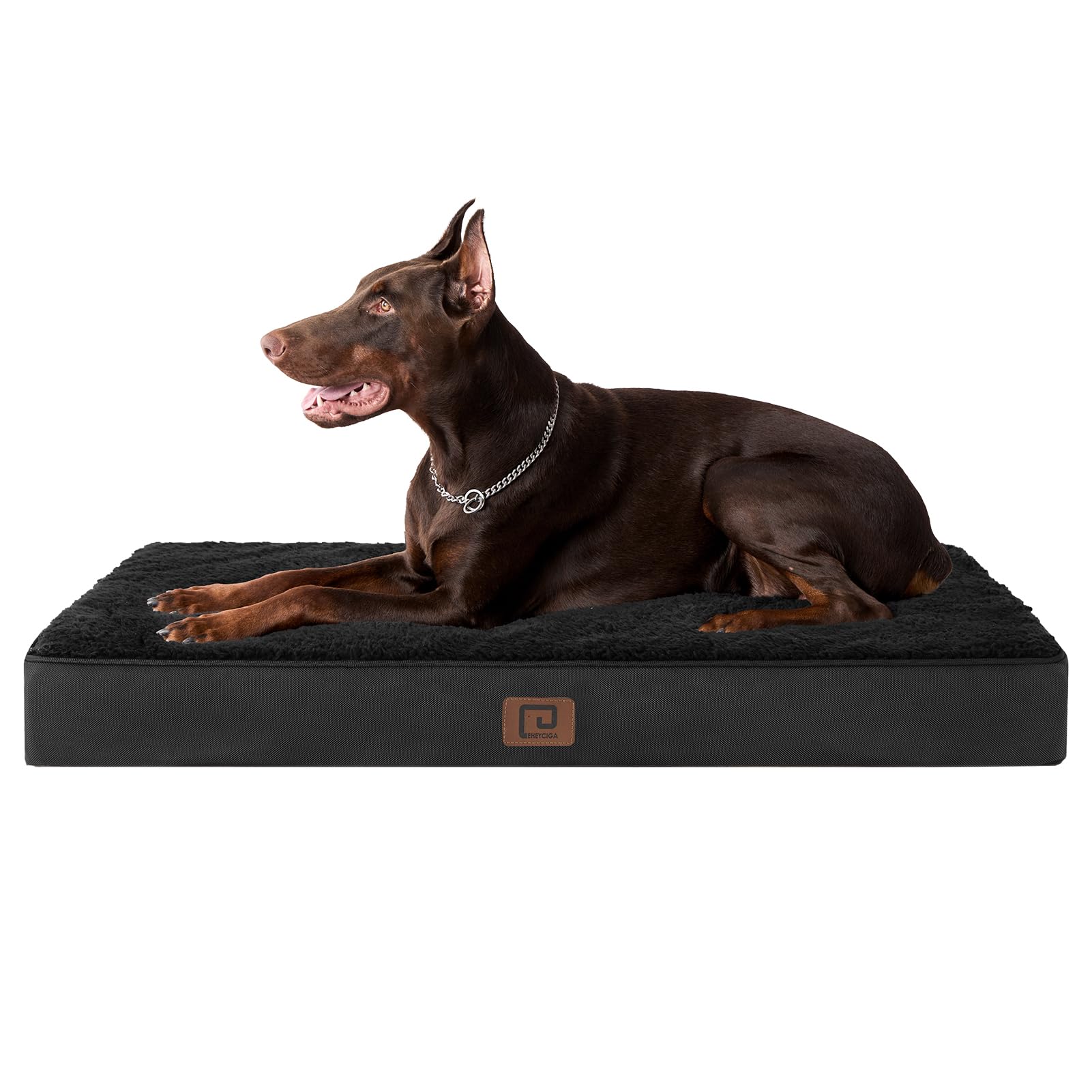 Eheyciga Orthopedic Xxl Dog Beds For Jumbo Dogs With Removable Washable Cover For Crate, Black, 47X29