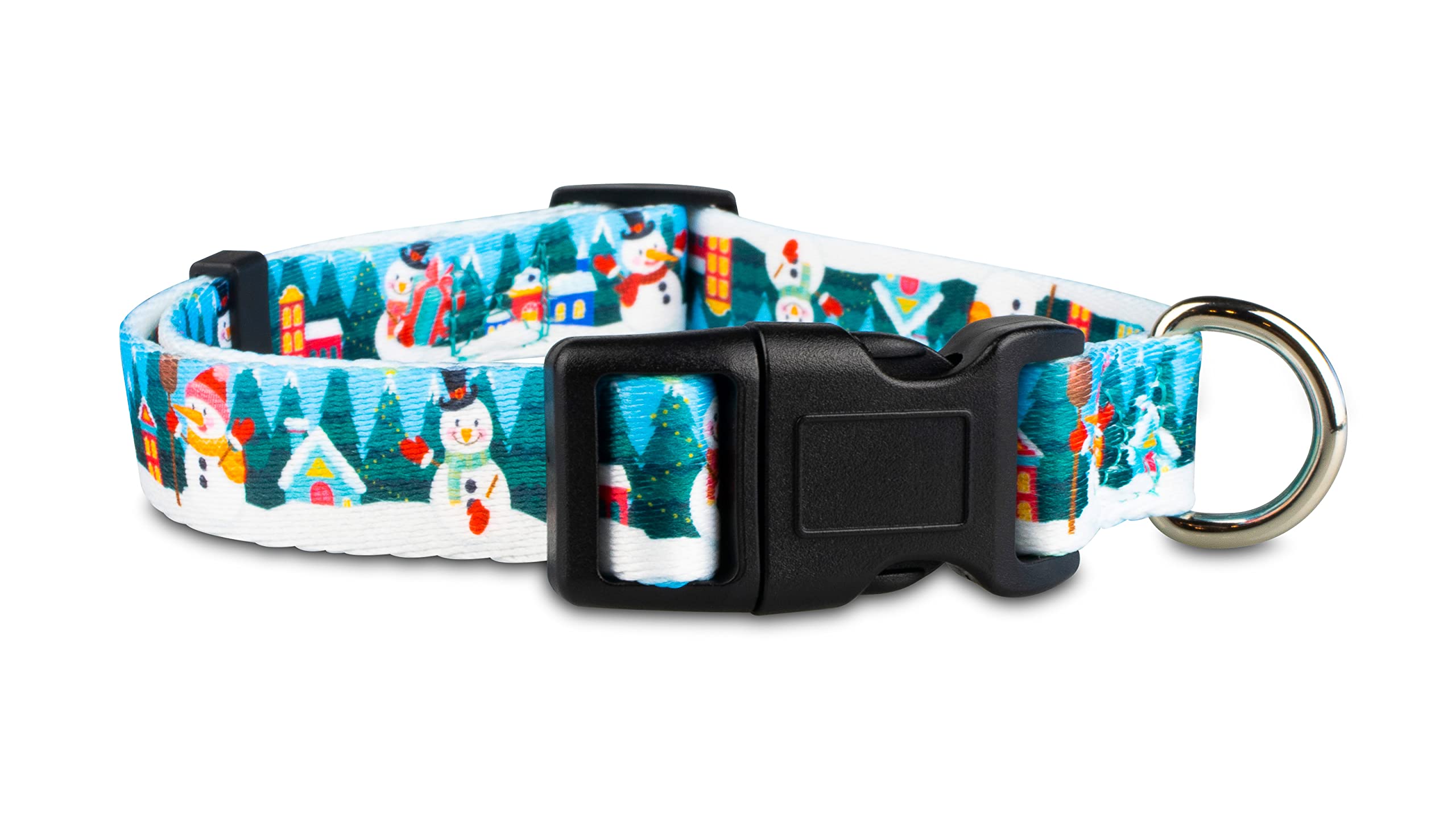 Limeloot Christmas Dog Collar, Adjustable Holiday Dog Collar In Small, Medium, And Large, Winter Collar For Boy And Girl Dogs, Snowman, Medium