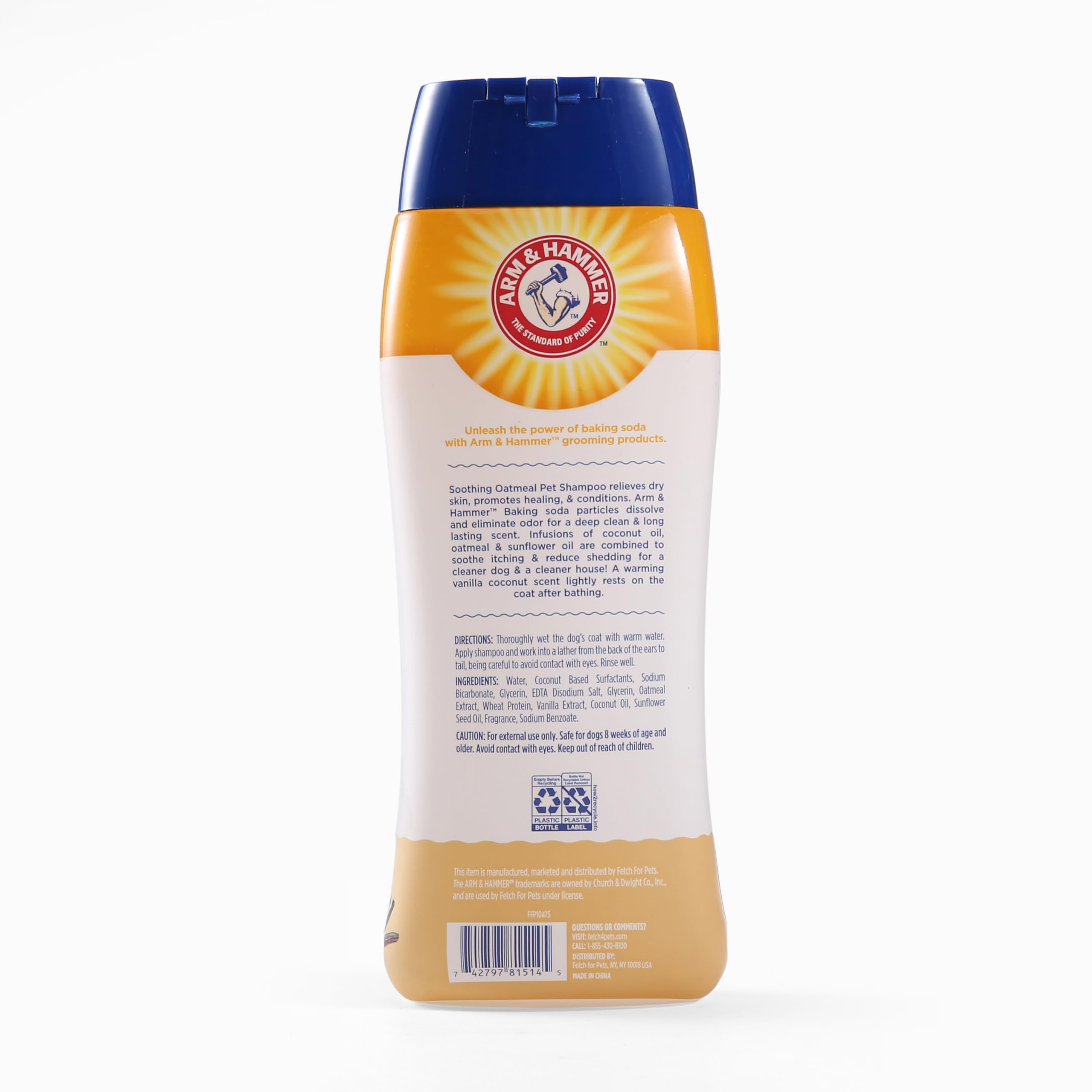 Arm & Hammer For Pets Soothing Oatmeal Pet Shampoo Moisturizing Dog Shampoo With Gentle Cleansing Formula Vanilla Coconut, 20 Ou