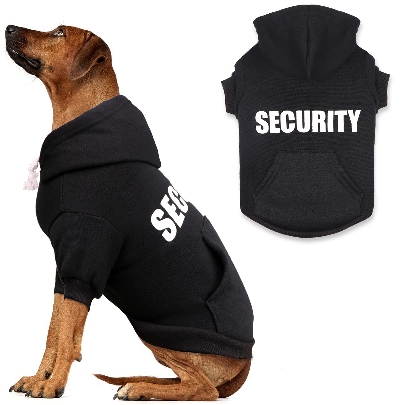 Security Dog Sweater Soft Brushed Fleece Clothes Hoodie Sweatshirt With Pocket Dog Sweaters For Large Dogs(Xl)