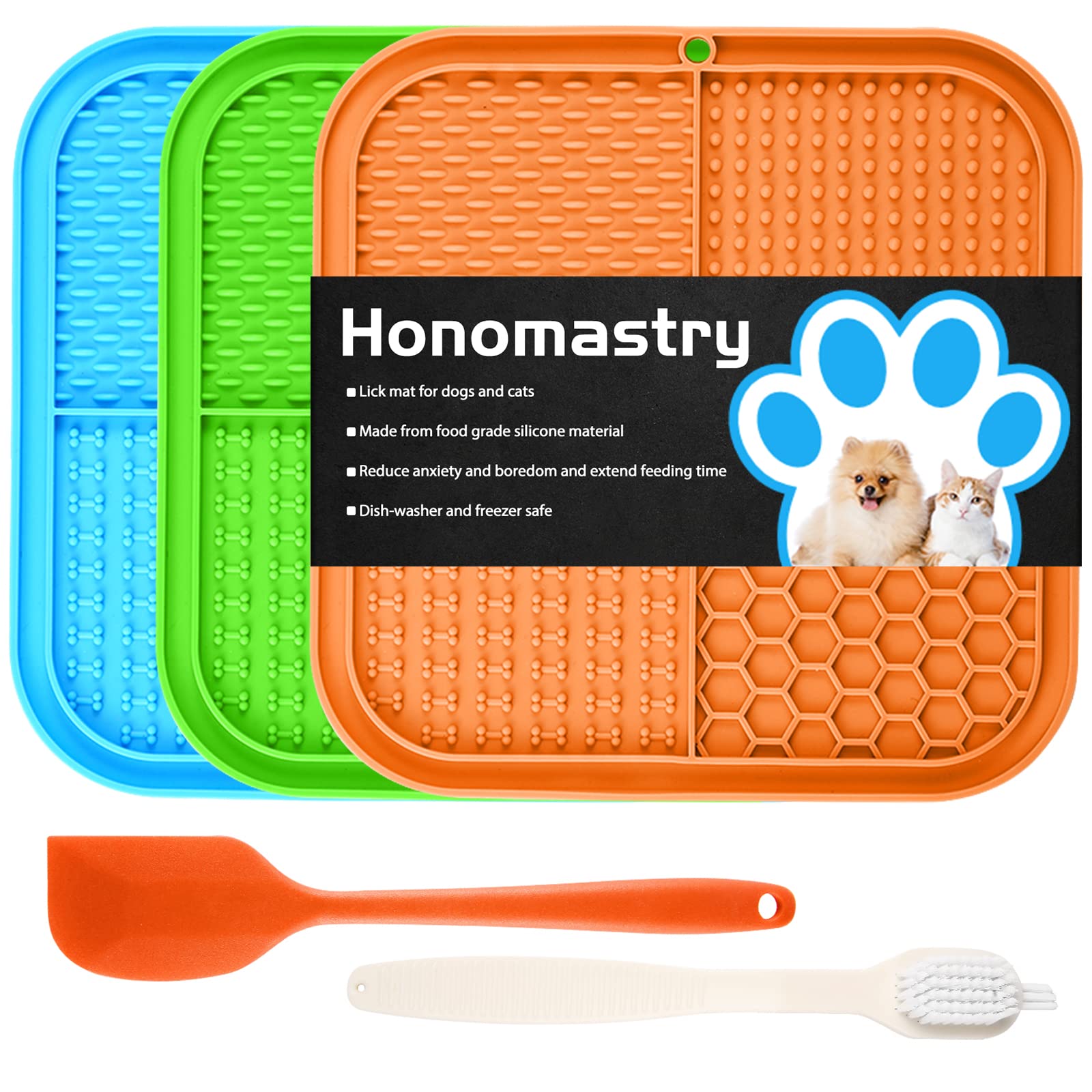 Licking Mat Slow Feeder for Dogs, Premium Lick Pad with Suction Cups for Dog Anxiety Relief, Slow Feeder Dog Bowls, Bathing, Gro