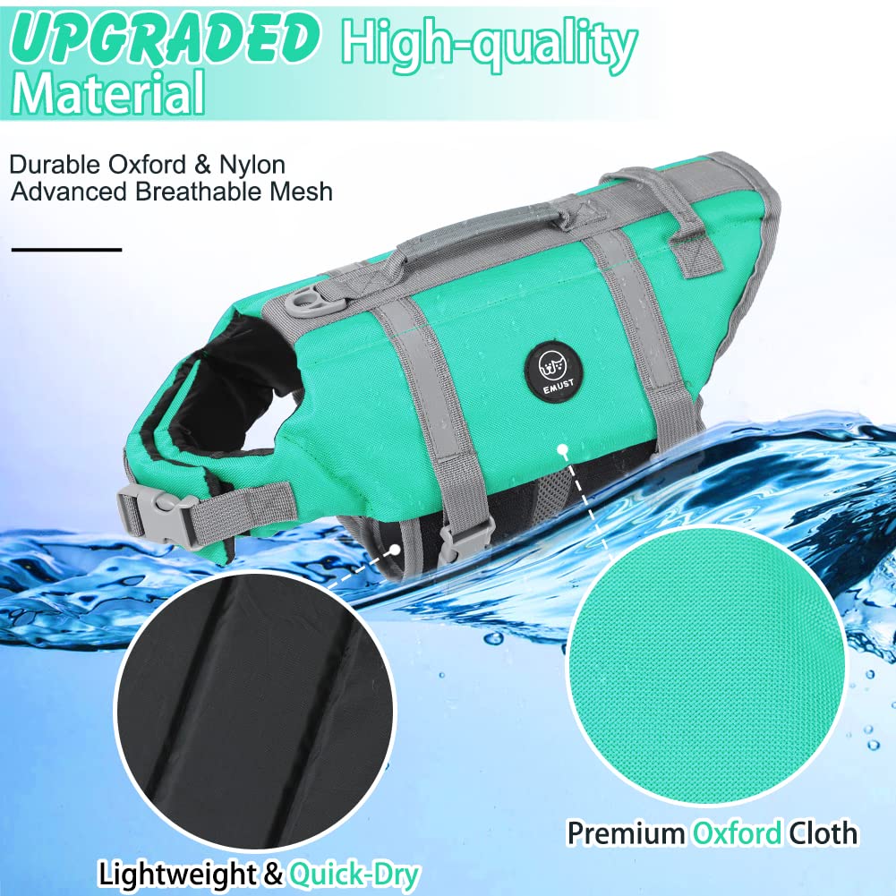 Emust Dog Life Jackets, Pet Life Vests For Swimming,Boating With High Buoyancy, Dog Life Preserver For Small/Medium/Large Dogs,