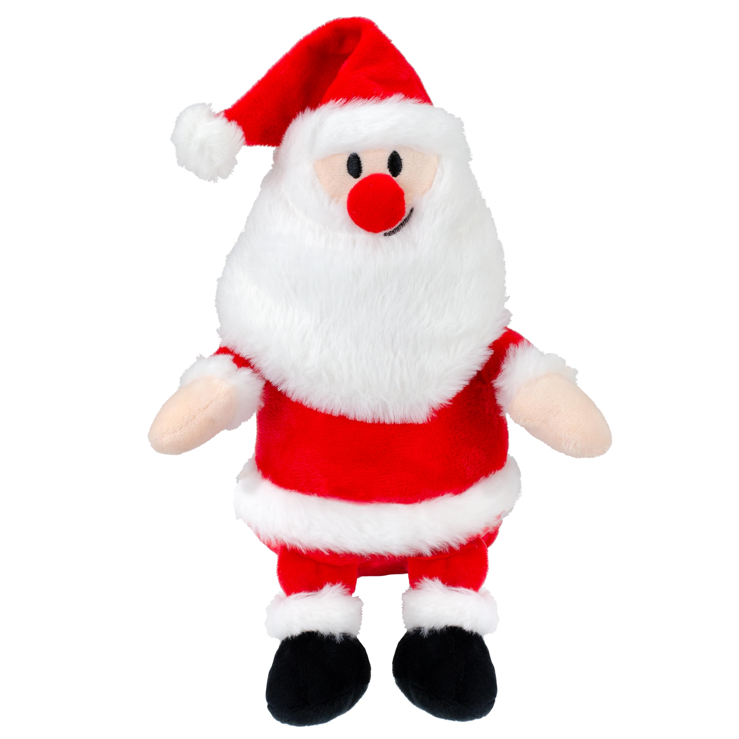 Giftable World Holiday Plush Pet Toy Fun For Christmas Designs With Squeaker Dog Chew Toy (9'' Santa W/Squeaker & Crinkle)