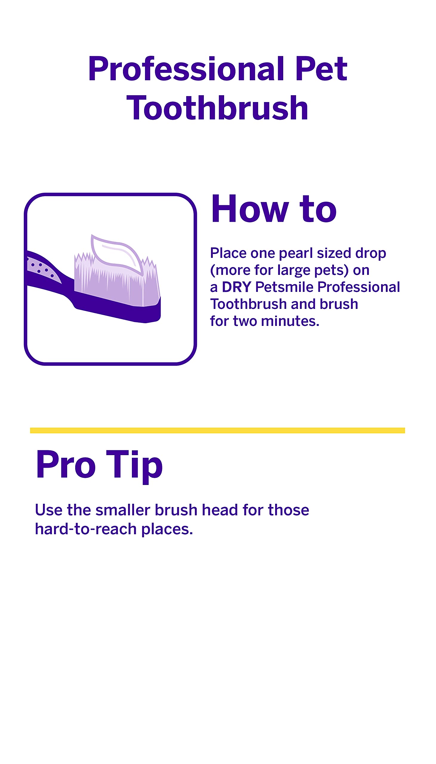 petsmile Professional Pet Toothbrush - Patented 45 Cat & Dog Toothbrush for Small & Large Animals - Pet Accessories for Dental C