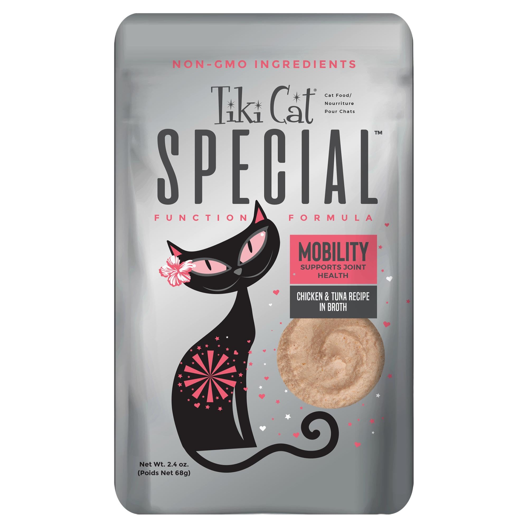 Tiki Cat Special Mobility Mousse, Chicken & Tuna Recipe in Broth, Formulated to Support Healthy Joints, Functional Wet Cat Food,