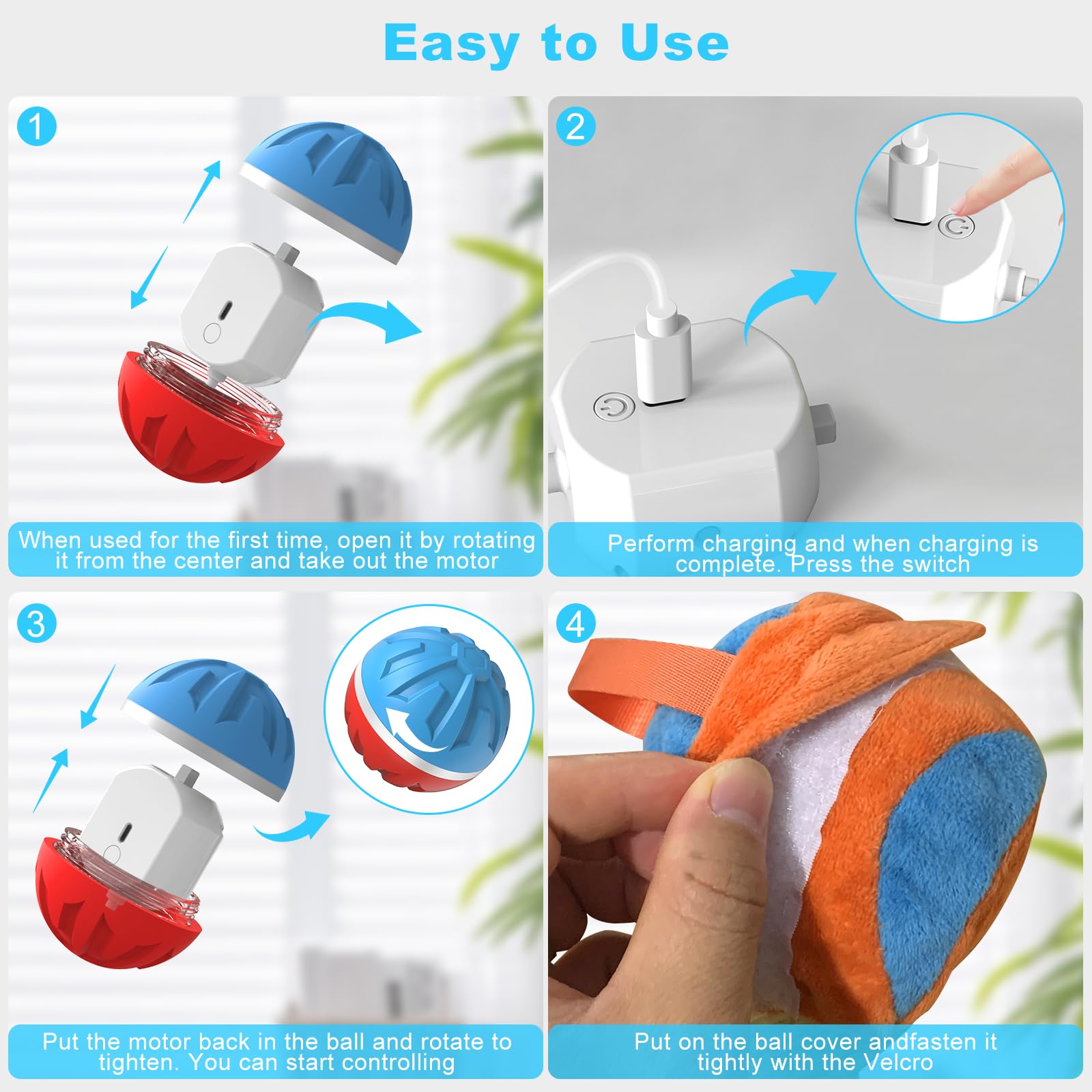 Bolpetizo Interactive Dog Toys Ball, Active Rolling Ball With Remote Control Led Lights, Peppy Pet Ball For Medium Large Dogs Bo