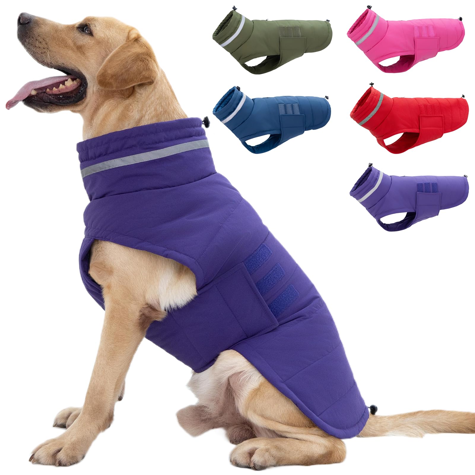 Mklhgty Dog Coat - Waterproof & Windproof Winter Jacket For Small To Large Dogs, Reflective Turtleneck With Adjustable Sizes
