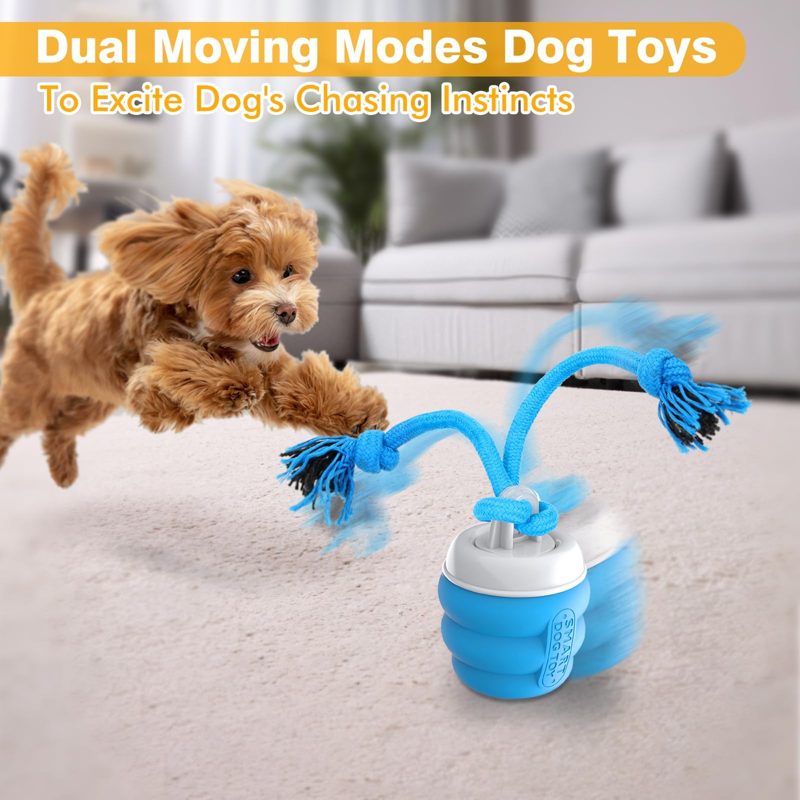 Puhohun Interactive Dog Toys Ball - Fun Moving Dog Toys To Keep Them Busy | Rechargeable Smart Automatic Dog Ball For Large, Med