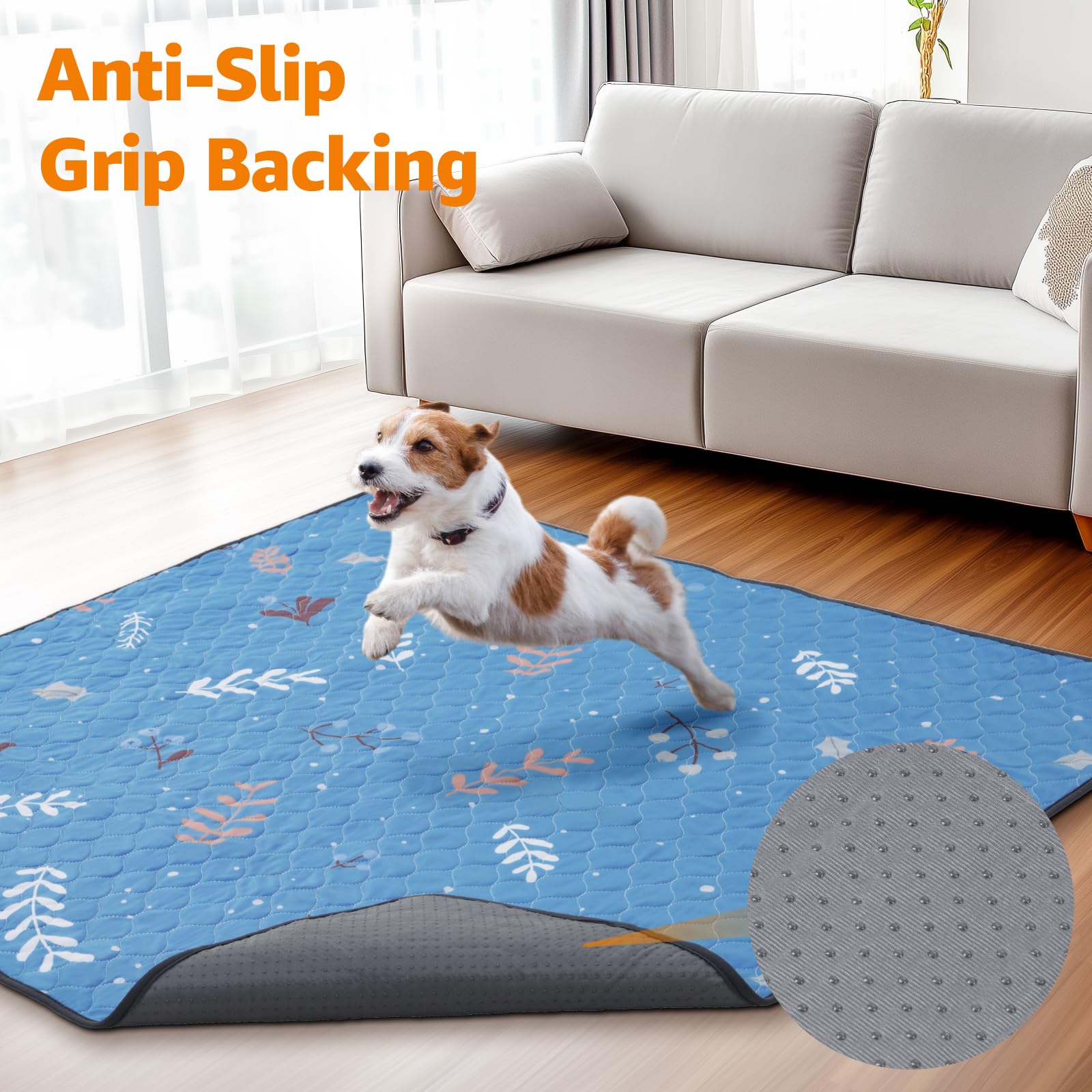 Loobani Washable Pee Pads For Dogs: Extra Large Dog Pee Pads Reusable 72'' X 72'', 2 Pack Waterproof Puppy Potty Training Pads N