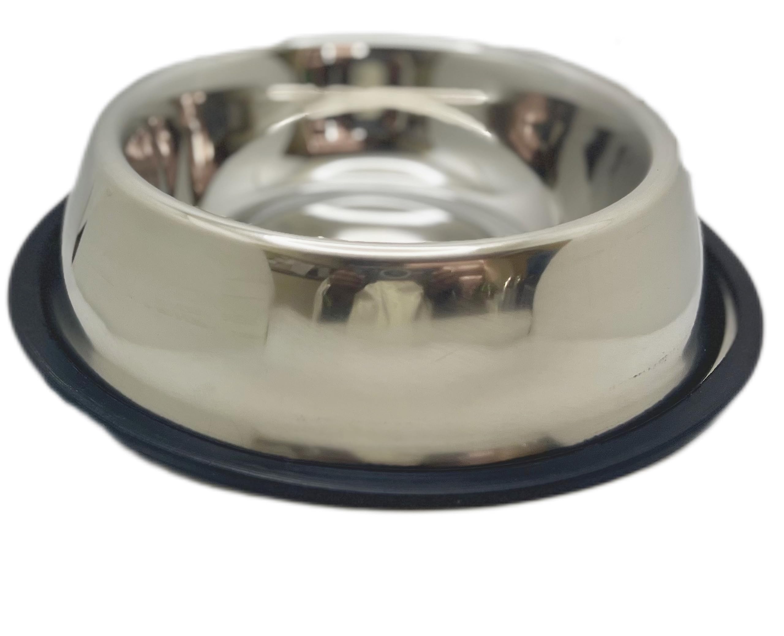 Petology Black Ring Stainless Steel Cat & Dog Food And Water Bowl I NonToxic & 100% Safe For Pets | NonSkid Bottom Food/Water 