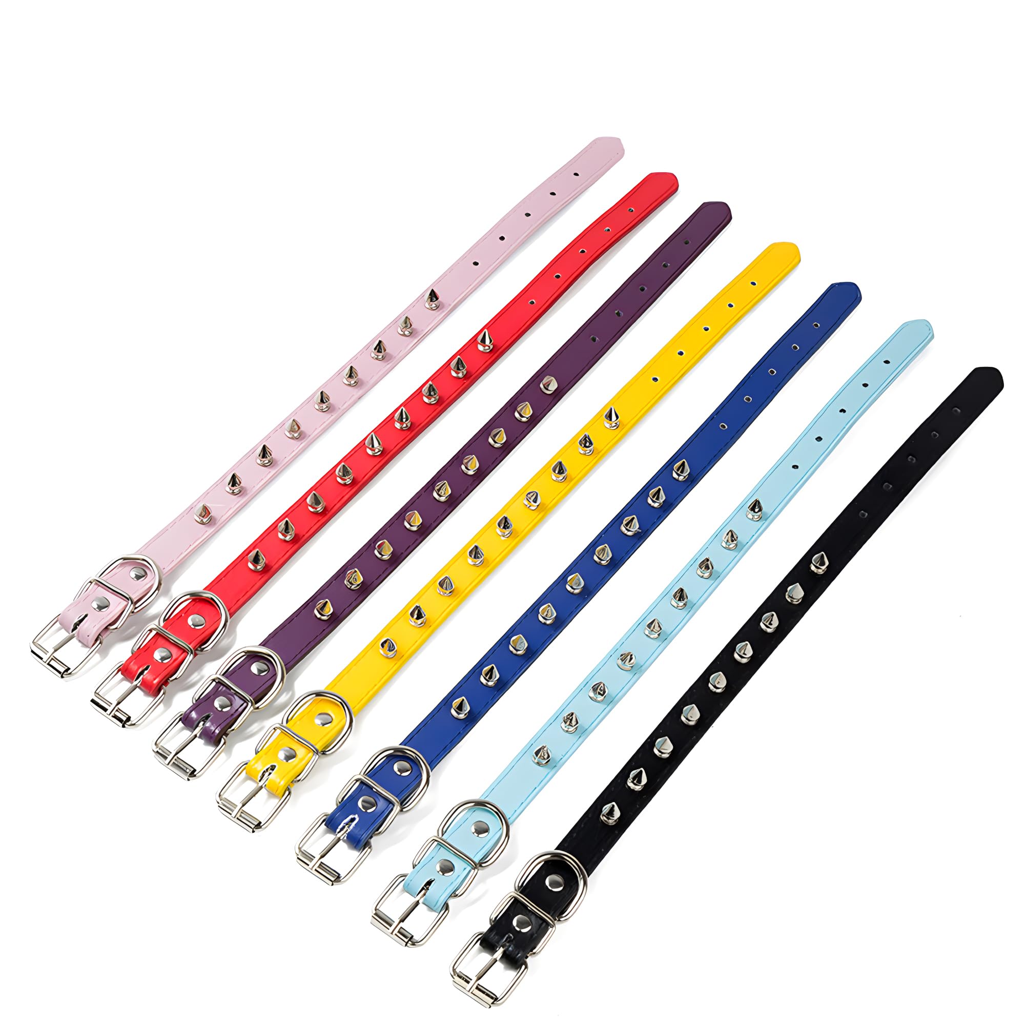 Spiked Dog Collar For Small Dogs, Soft Pu Leather Rivet Spike Stud Studded Cat Collars Adjustable For Xs Small Breed Pet Teacup