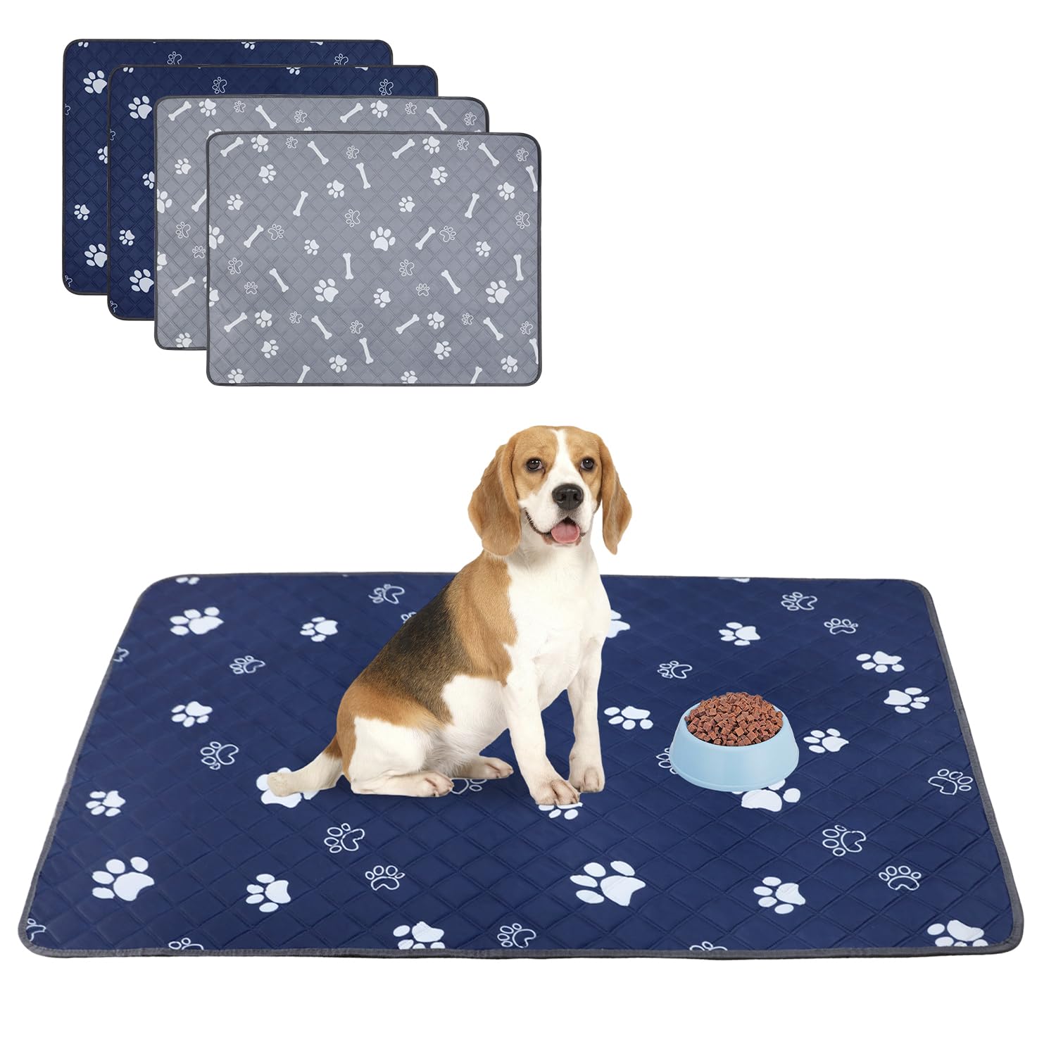 EAROND Washable Pee Pads for Dogs 18*24,4 Pack Reusable Puppy Pads Pet Training Pads, Super Absorbent and Leakproof Potty Pa
