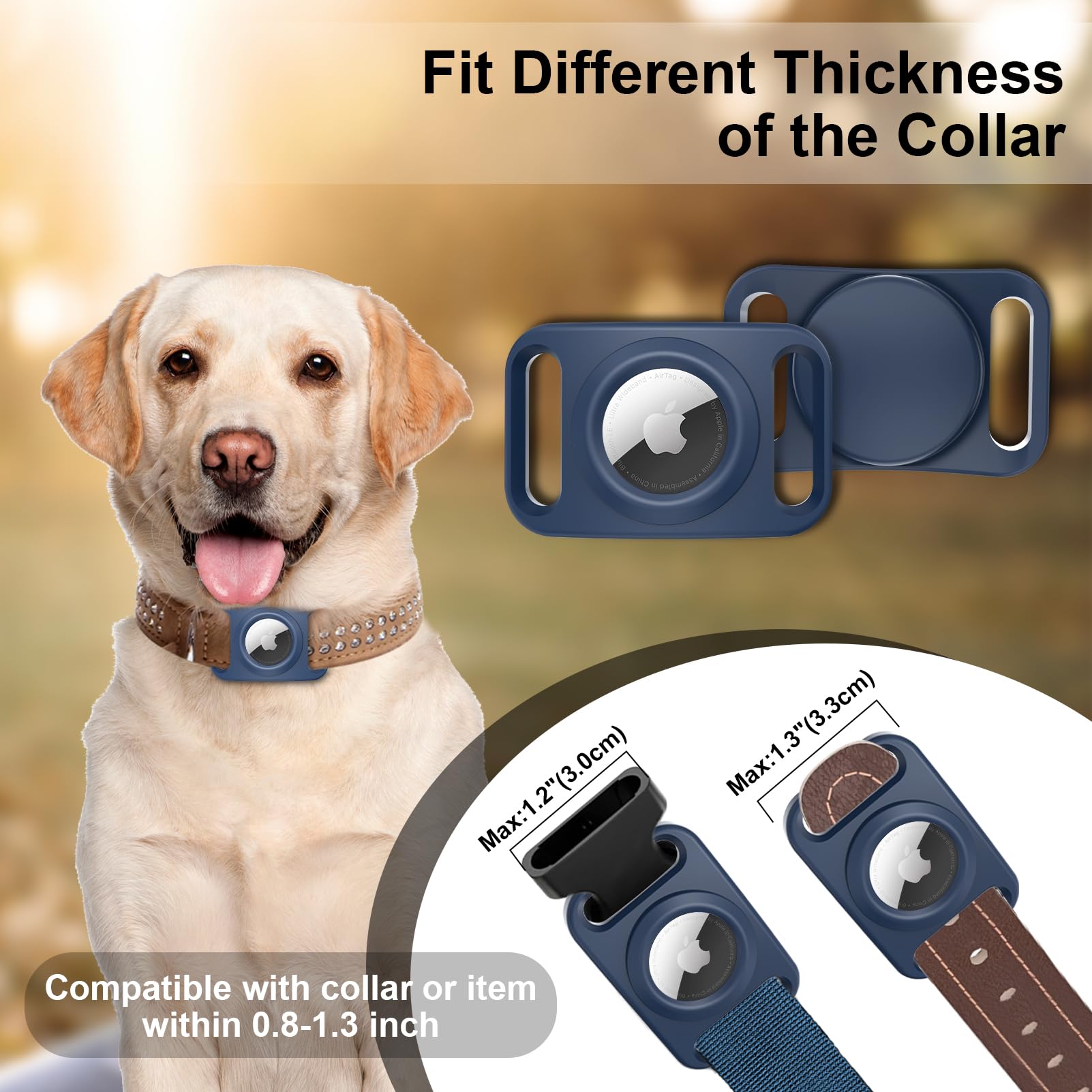 Sankala Waterproof Airtag Case For Dog Collar, [2 Pack] Airtag Dog Collar Holder, Tpu & Silicone Full Body Covered Anti-Lost App