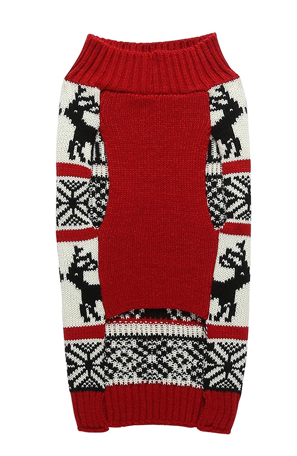Lanyarco Ugly Vintage Dog Christmas Sweater, Knit Xmas Reindeer Holiday Festive Christmas Dog Sweaters For Small Dogs, Medium M 14'