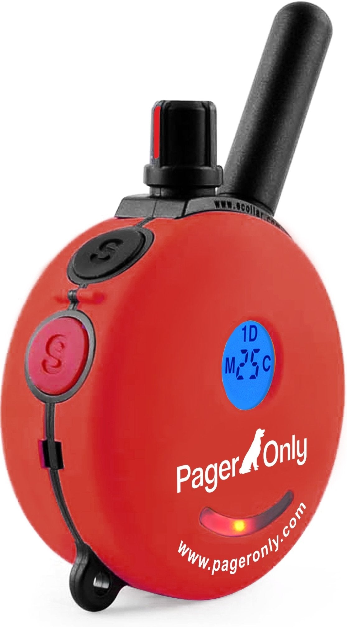 Educator Dog Training Pager PG-300, 100 Levels, Waterproof Biothane Collar, 1 Dog, Red