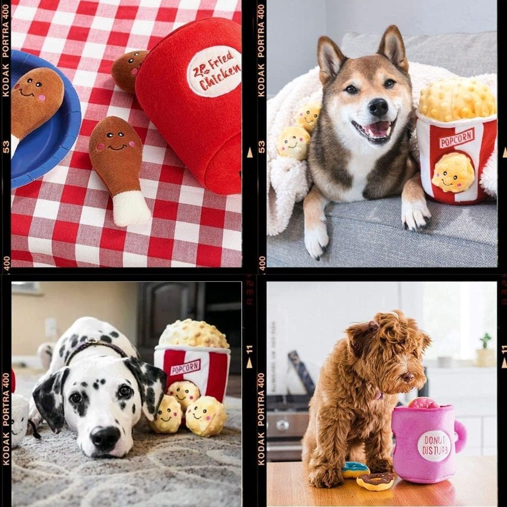 Zippypaws Burrow Christmas Dog Toy - Plush Squeaky Holiday Dog Gifts For Small & Medium Puppy Dogs, Interactive Hide & Seek Stocking Stuffers For Pets - Hot Cocoa & Marshmallows