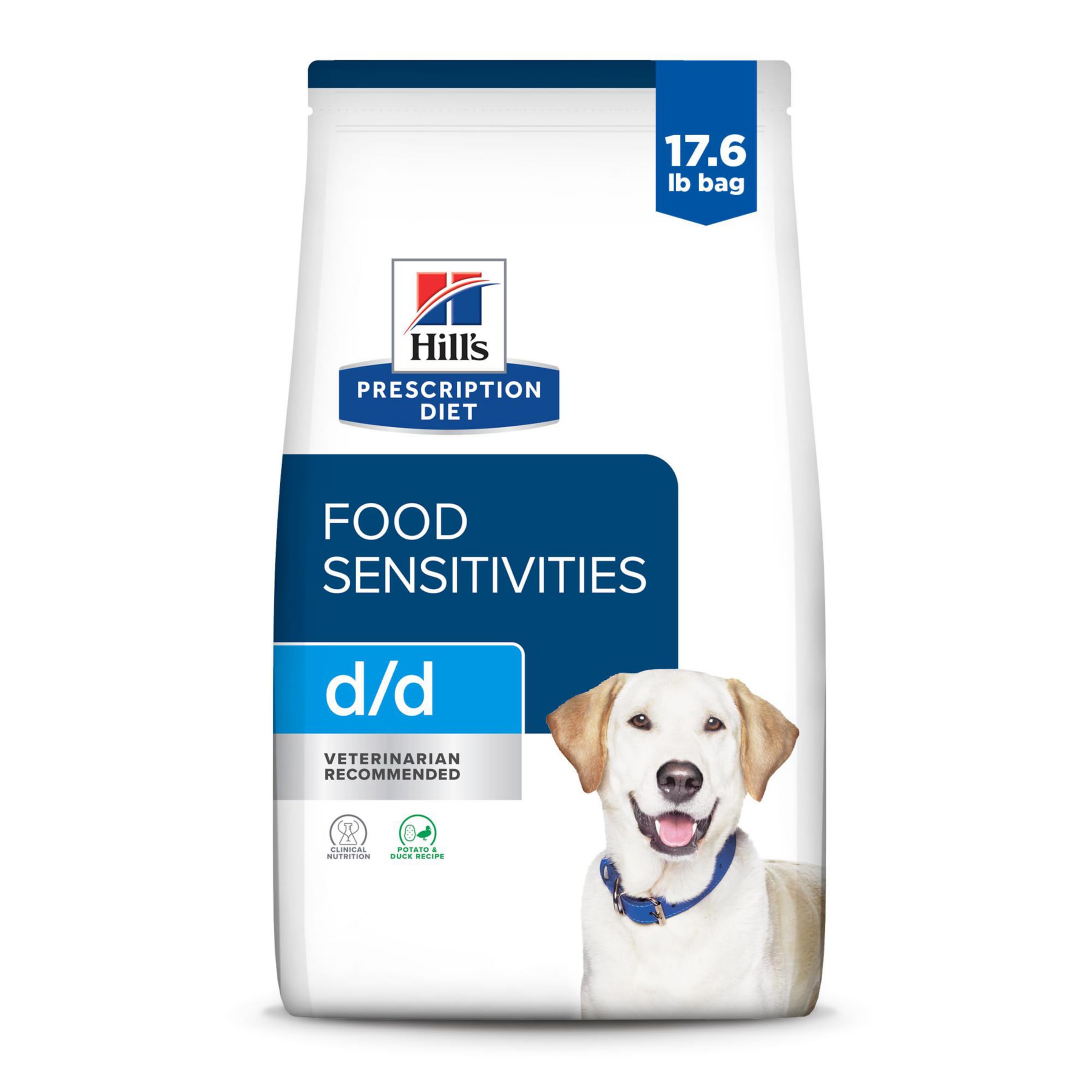 Hills Prescription Diet d/d Food Sensitivities Potato & Duck Formula Dry Dog Food, Veterinary Diet, 17.6 lb. Bag