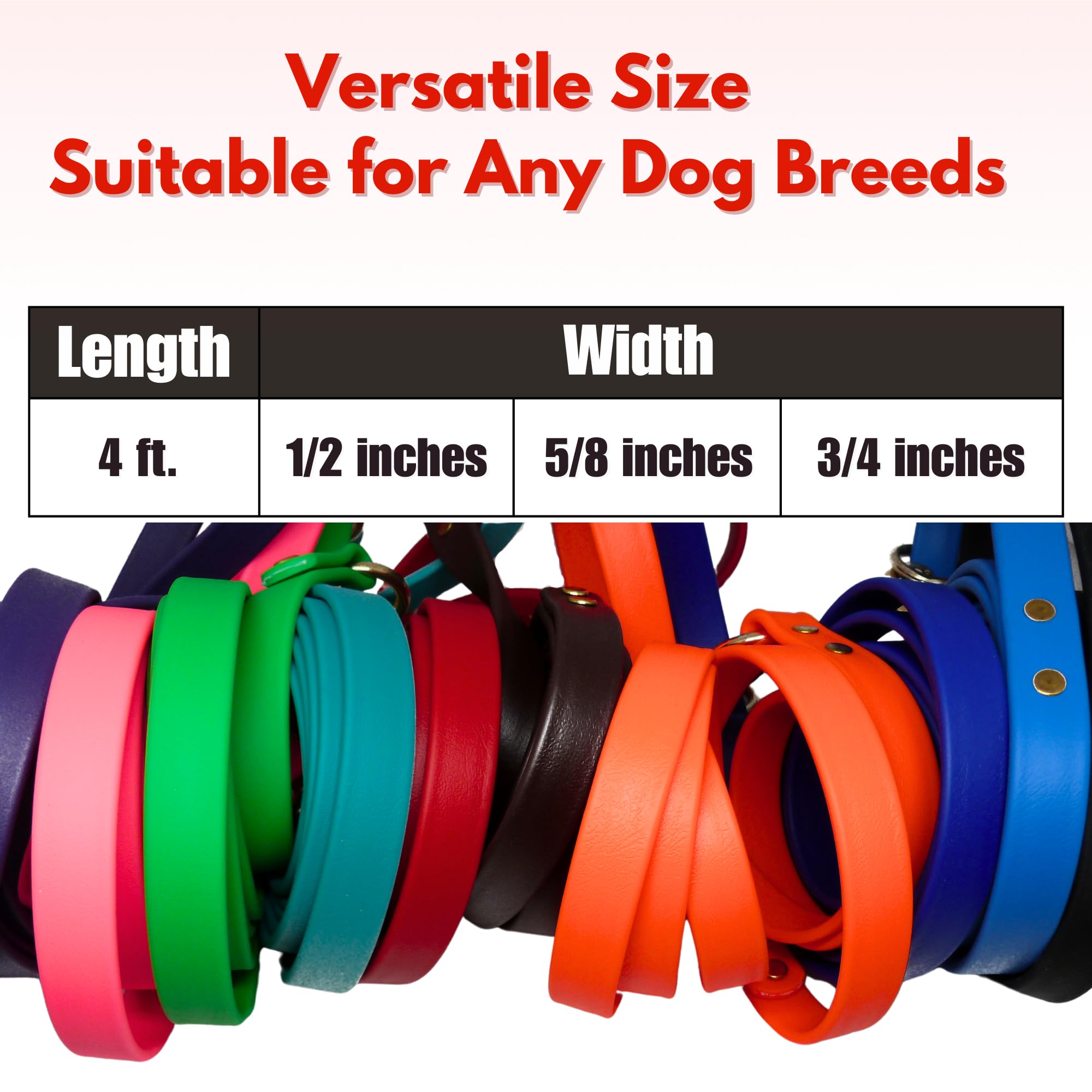 Jim Hodges Dog Training Gummy Dog Leash, Biothane, Dog Training Leash, Made In The Usa, 4 Feet, Various Sizes & Colors (1/2, Brown)