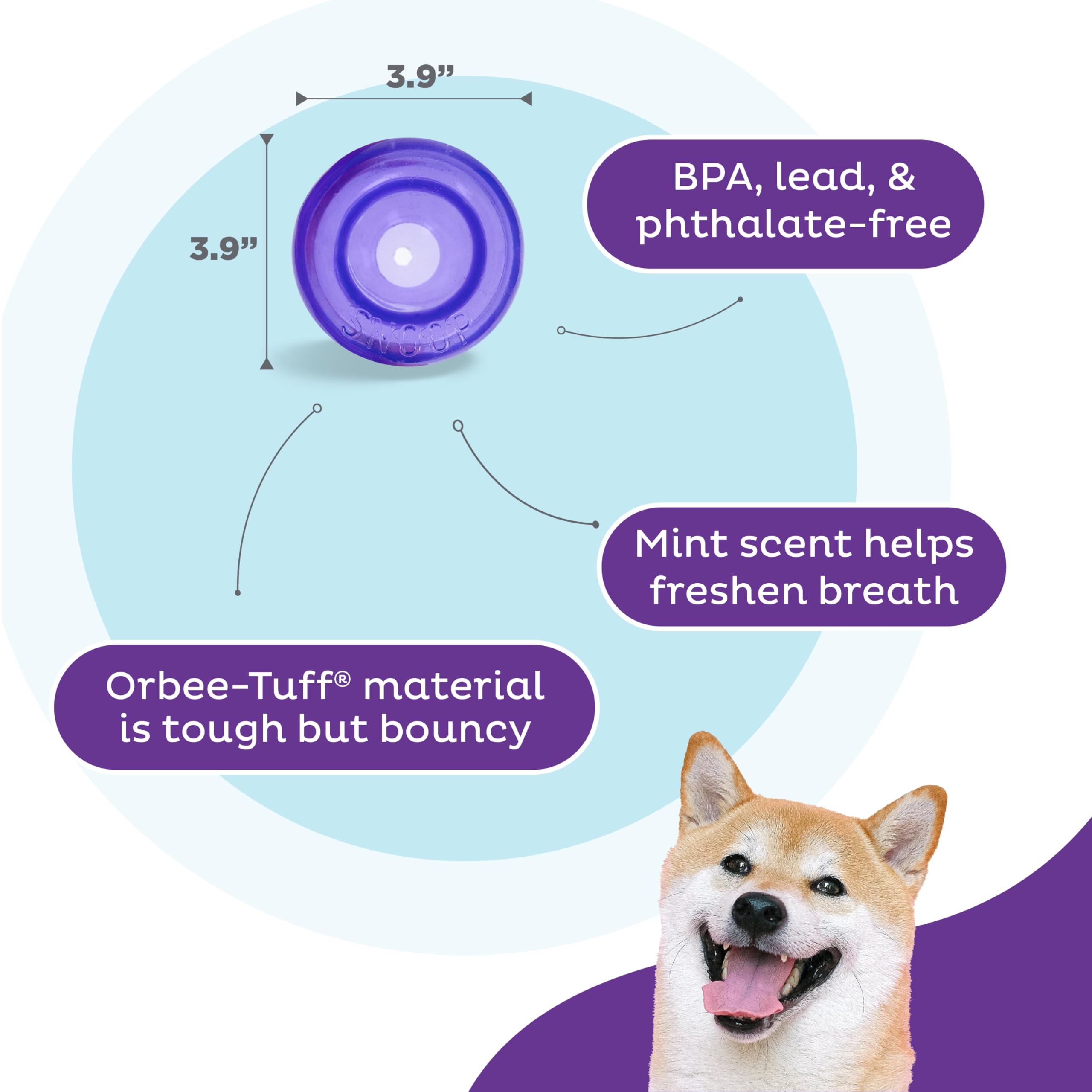 Outward Hound Lil' Snoop Interactive Treat Dispensing Dog Toy, Small, Purple