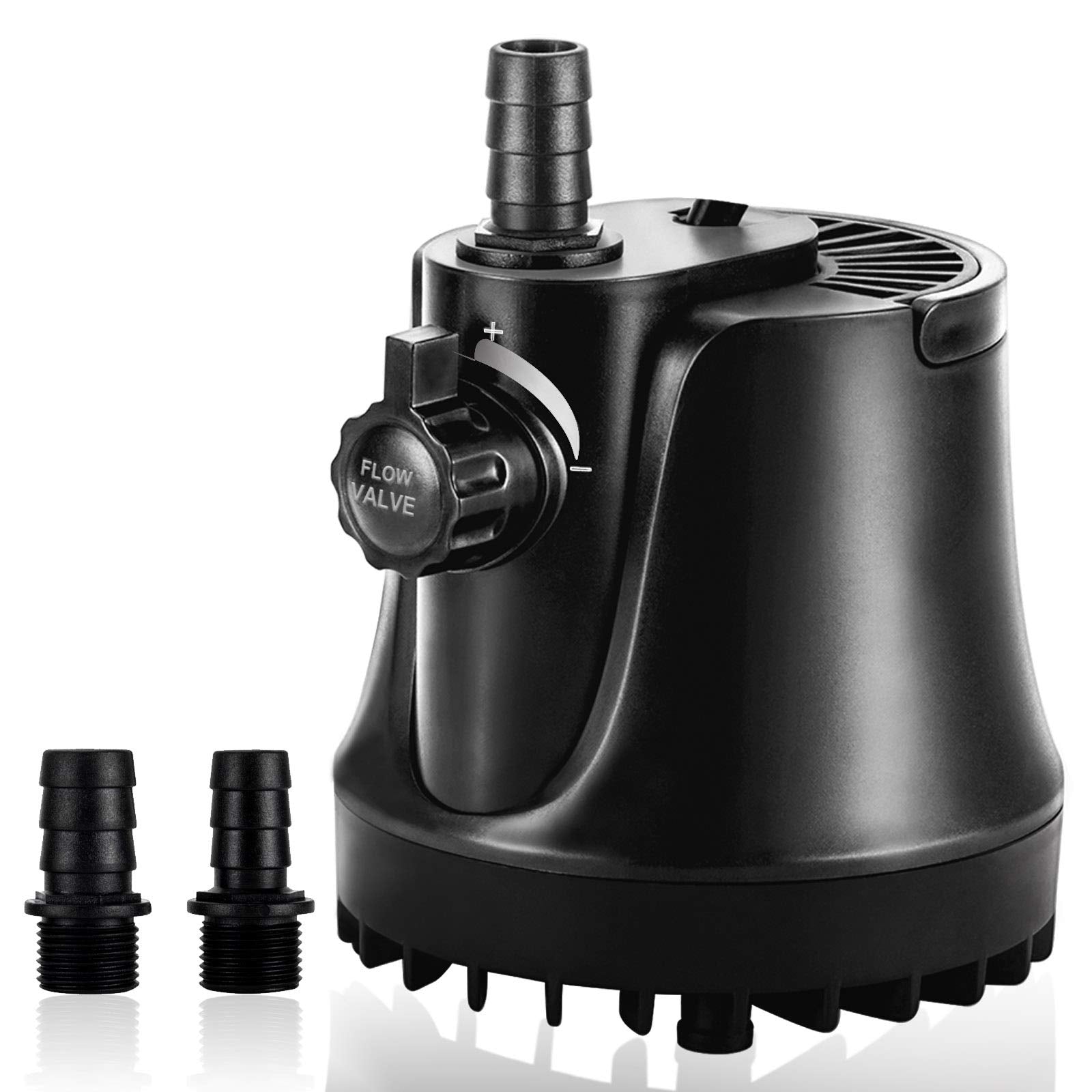AQQA Submersible Water Pump 265GPH, Ultra-Quiet, Adjustable Flow, 15W, Black, Model AQ009, Ideal for Aquarium, Fish Tank, Pond, Hydropon