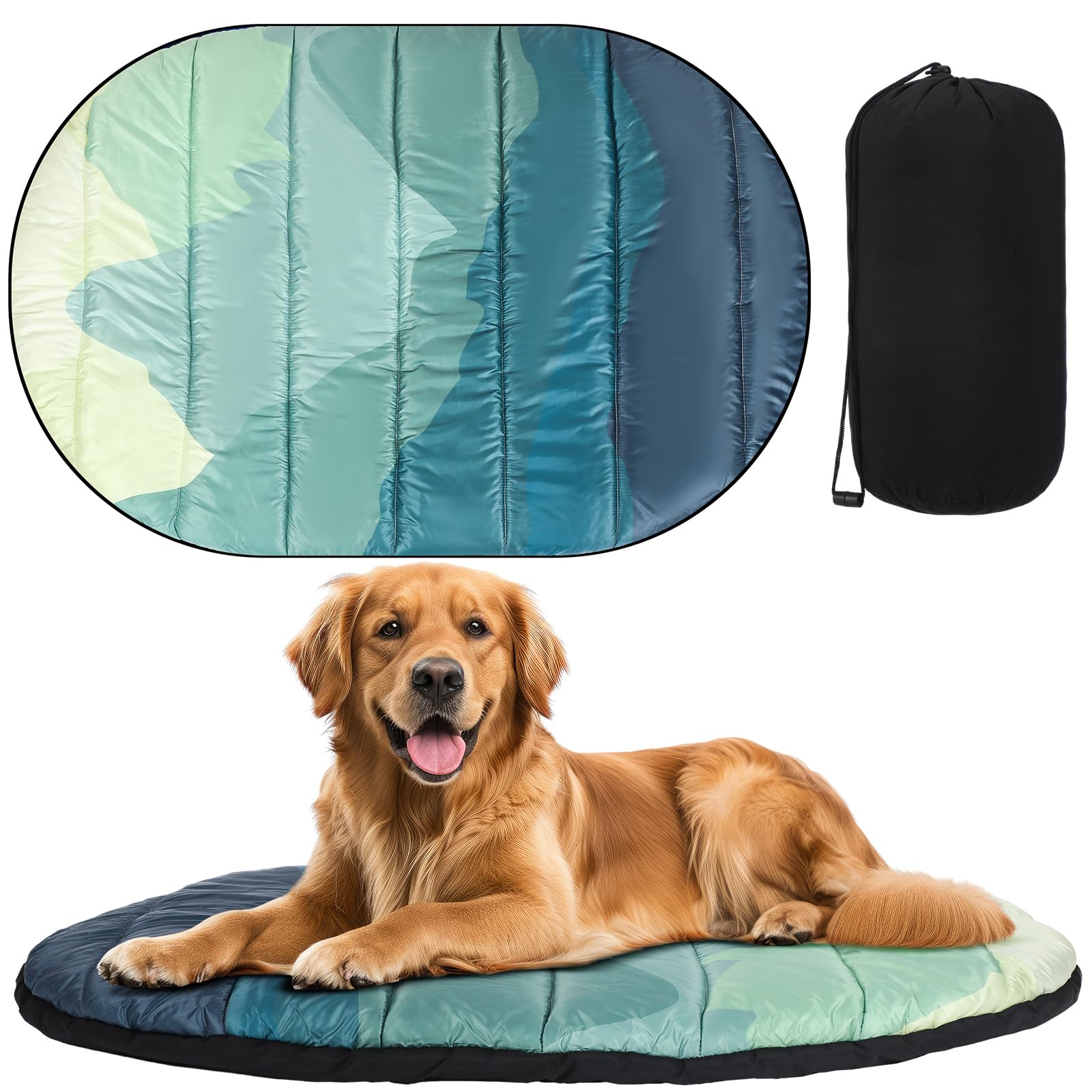 Suzile Outdoor Travel Dog Bed Waterproof Camping Dog Beds Washable And Portable Travel Pet Mat With Carry Bag For Large/Medium P