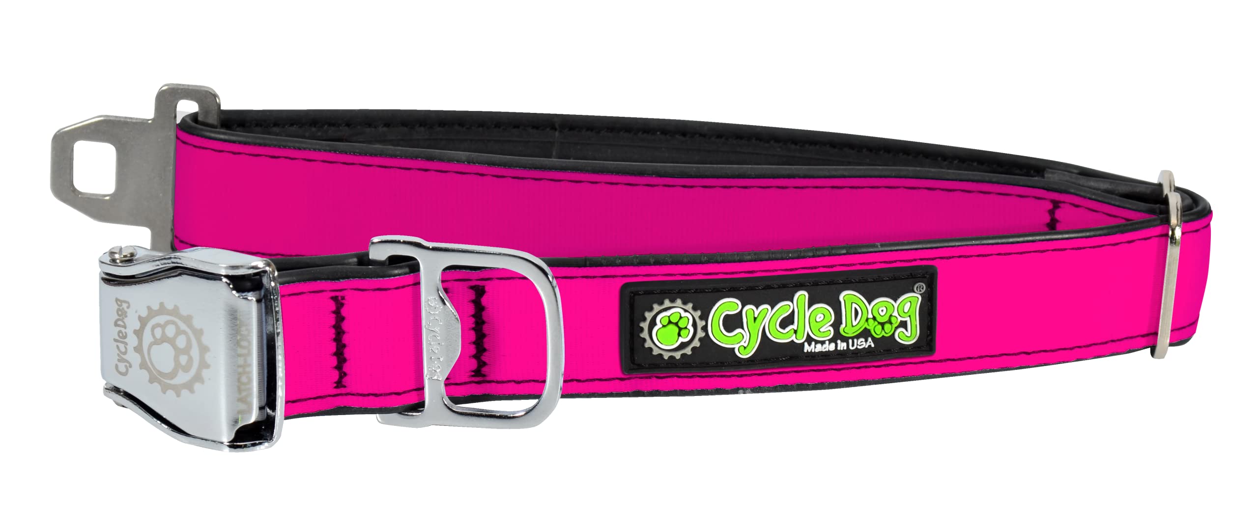 Cycle Dog Rcm-Hmr-M Hot Pink Max Reflective Bottle Opener Dog Collar With Airline, Medium (12'-21')