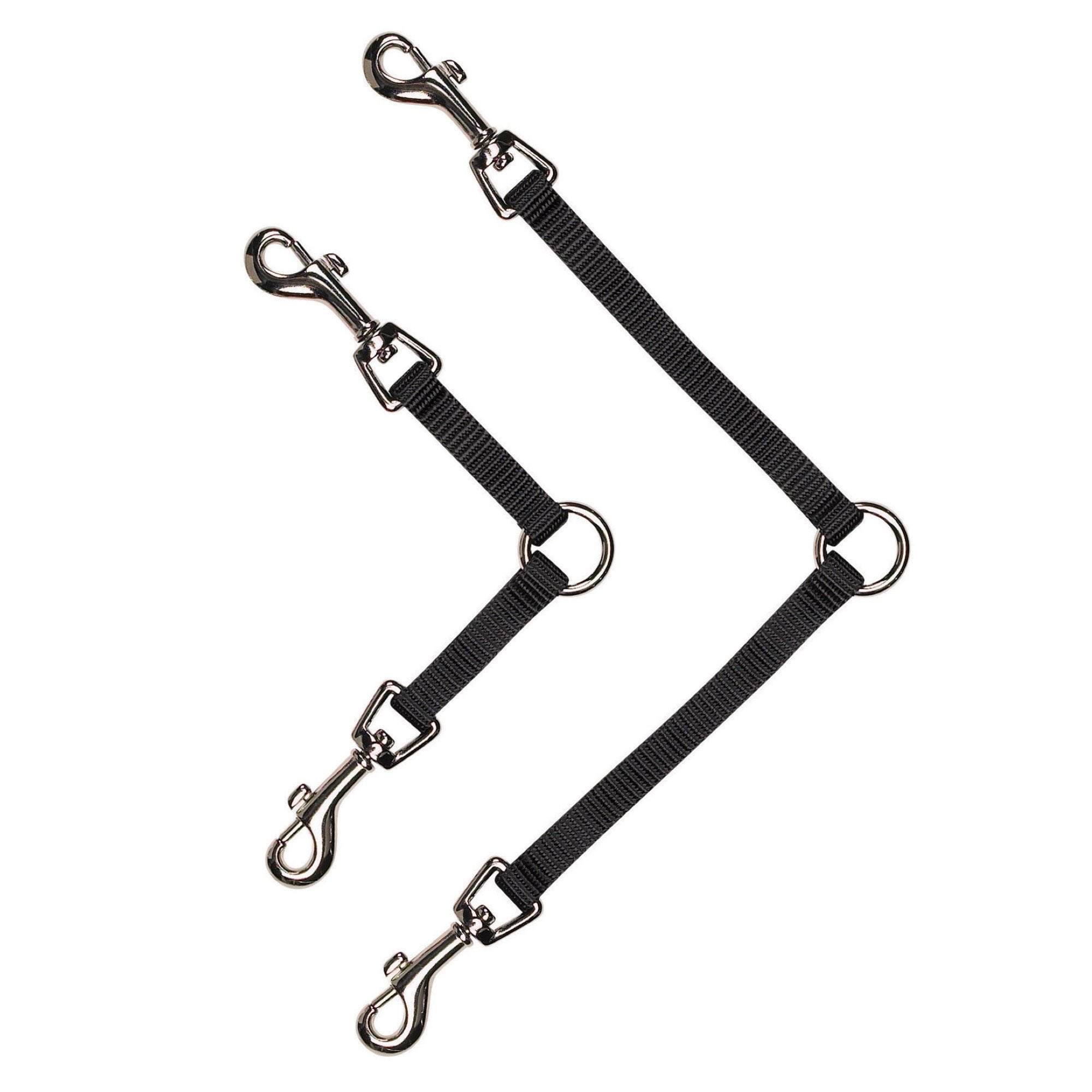 Guardian Gear Nylon 2-Way Large Dog Coupler With Nickel-Plated Swivel Clip, 24', Black