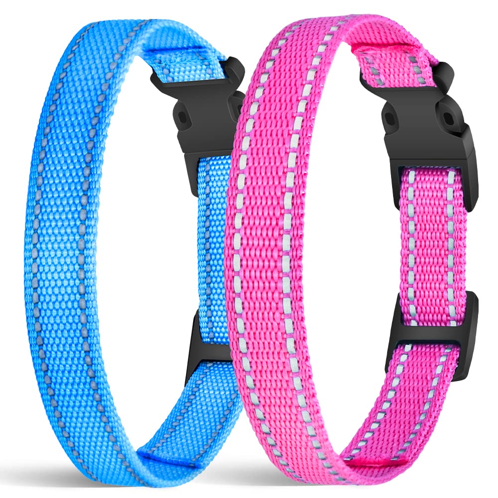 Petjoy Shock Collar Replacement Collar Strap, Reflective Dog Collars Strong, Durable & Adjustable Dog Collar- 2 Piece Set Collar