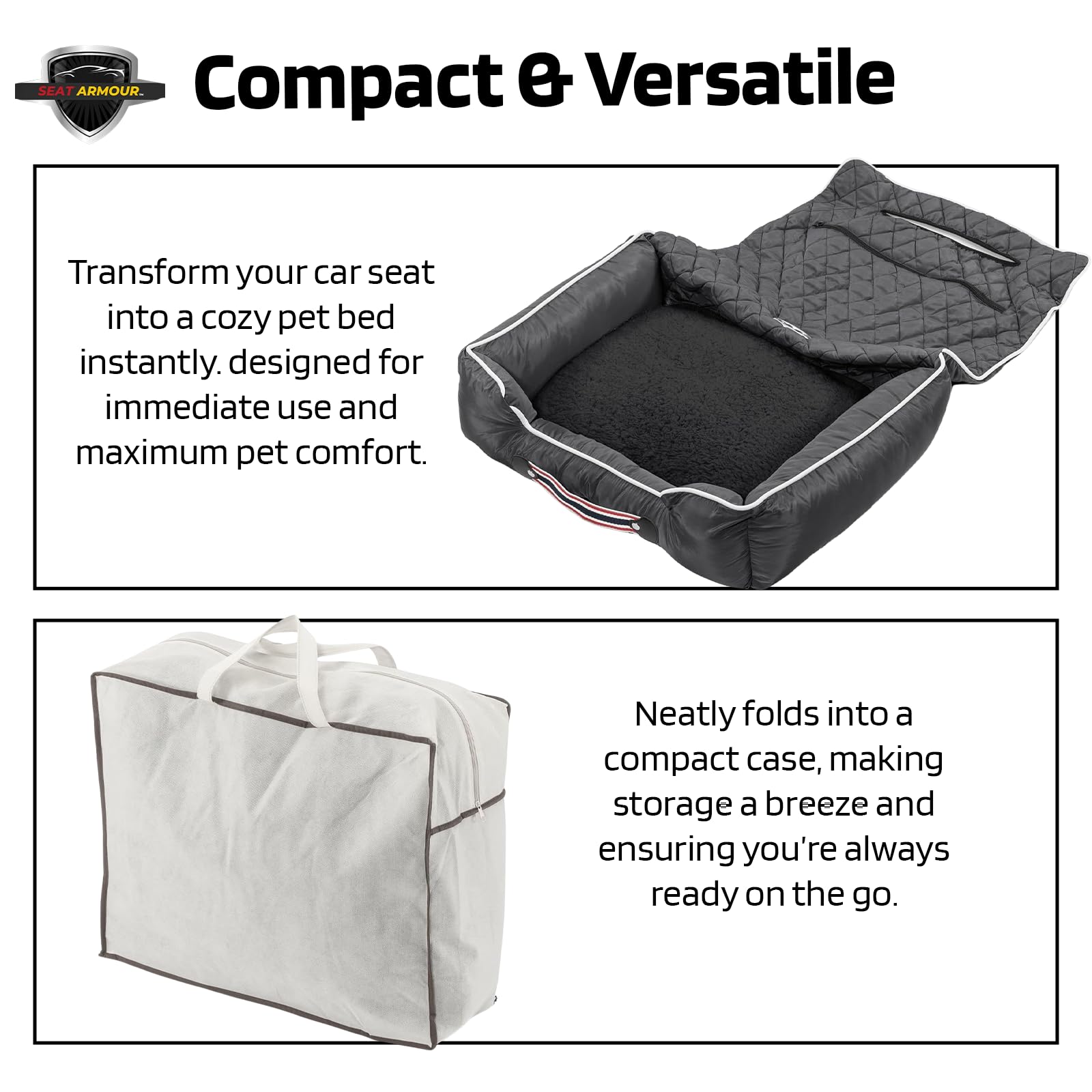 Comfort Black Pet Bed and Car Seat