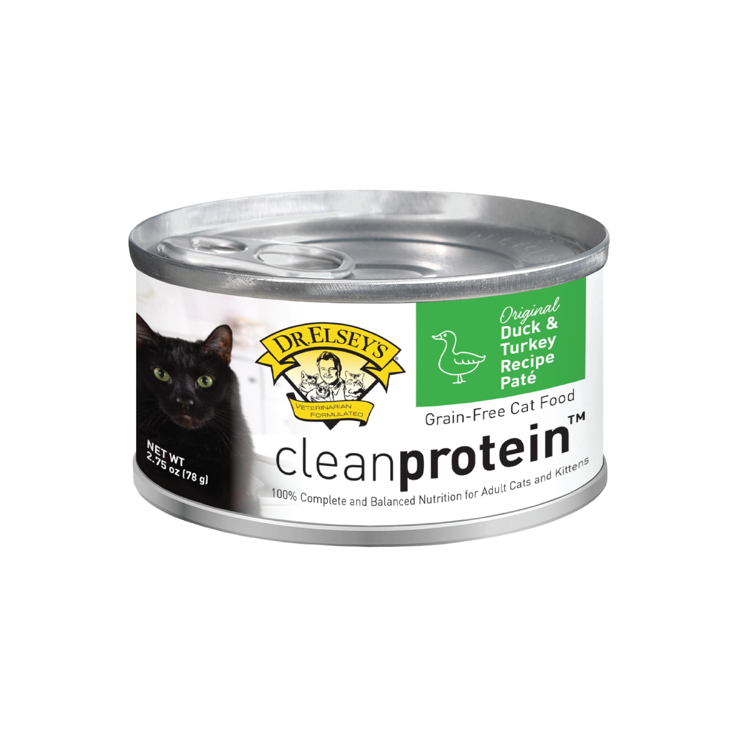 Dr. Elseys cleanprotein Duck & Turkey Recipe Wet Cat Food, 2.75 oz Can (Case of 24)