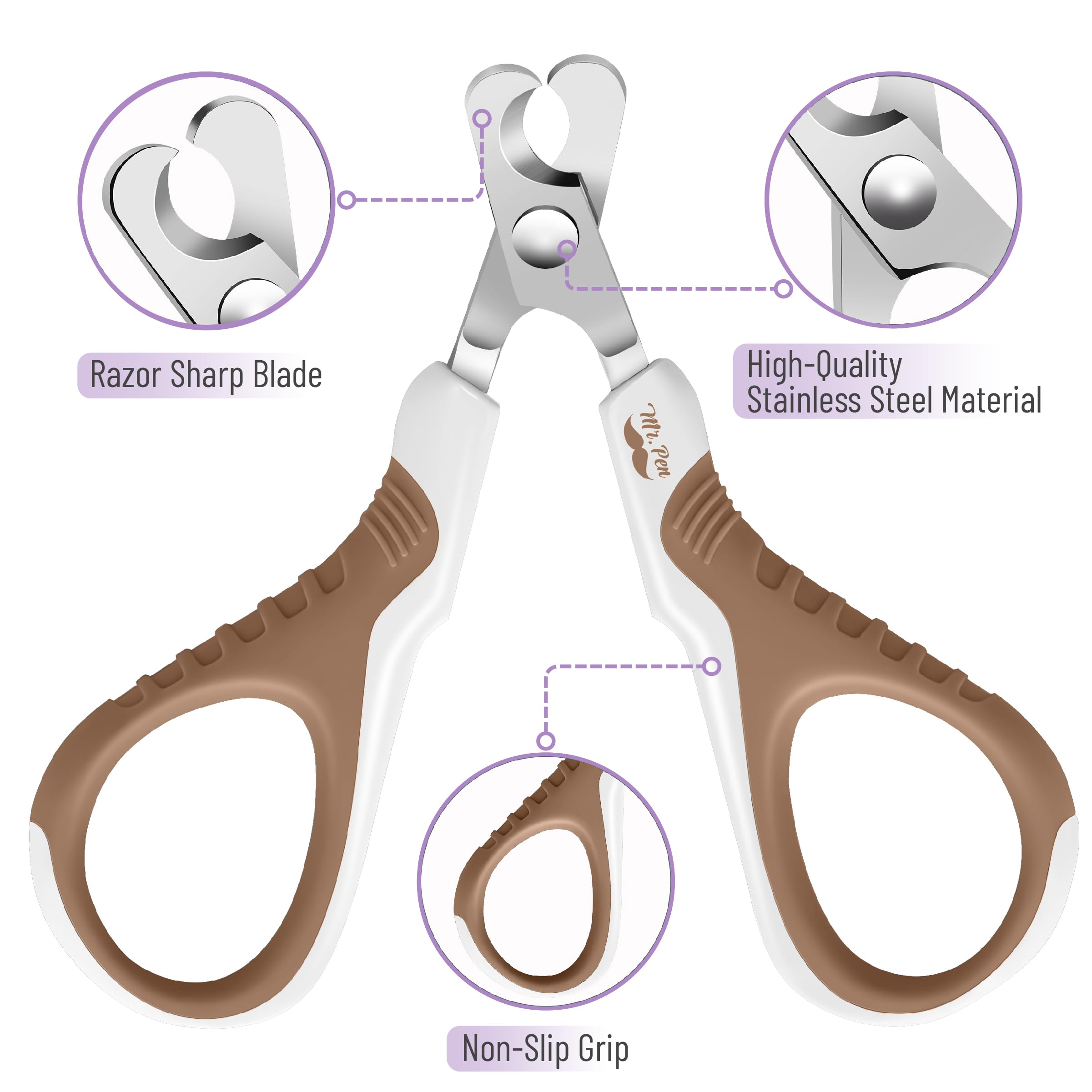 Mr. Pen- Cat Nail Clipper, Brown, Cat Nail Trimmer, Cat Nail Clippers, Cat Claw Clippers, Cat Clippers For Nails, Pet Nail Clippers, Kitten Nail Clipper, Small Dog Nail Clipper, Cat Claw Trimmer
