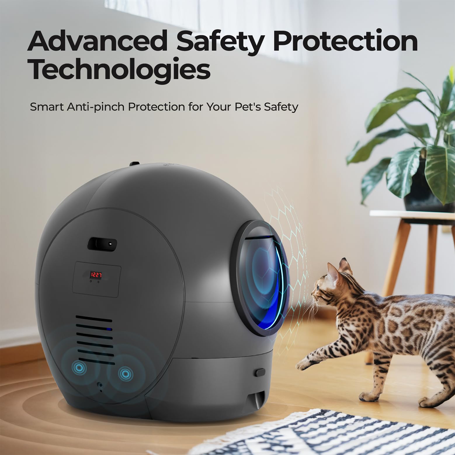 Cawypety S2 Self-Cleaning Cat Litter Box, Extra Large Automatic Cat Litter Box with APP Control, Safe Alert, Smart Health Monito