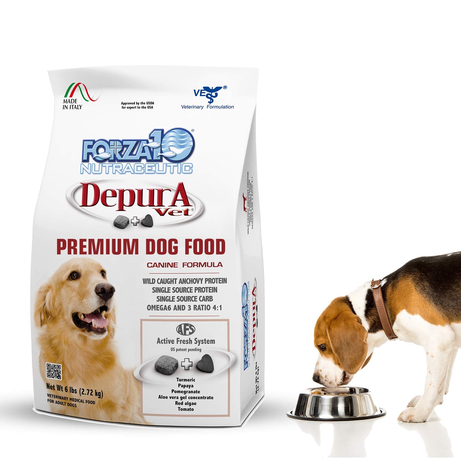 Forza10 Active Depura Daily Life Protection Dry Dog Food, 6 Pounds, Limited Ingredient Gluten Free All Natural Ingredients Omega