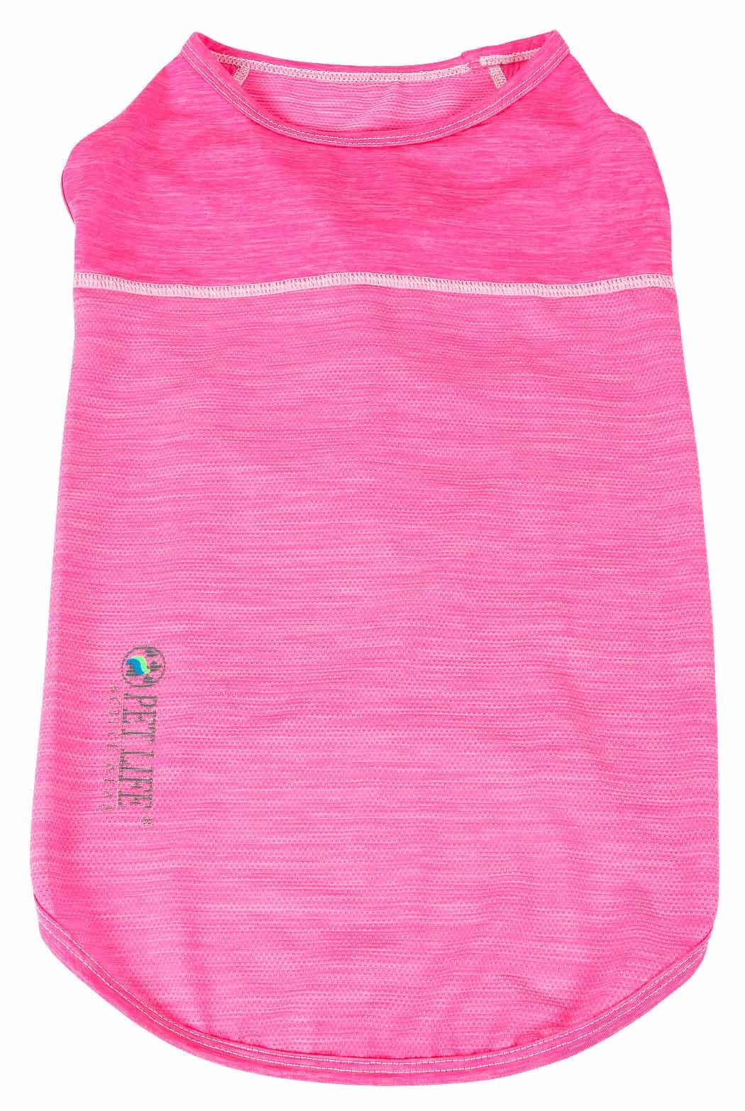 Pet Life Active Aero-Pawlse Heathered Quick-Dry And 4-Way Stretch-Performance Dog Tank Top T-Shirt, X-Small, Pink