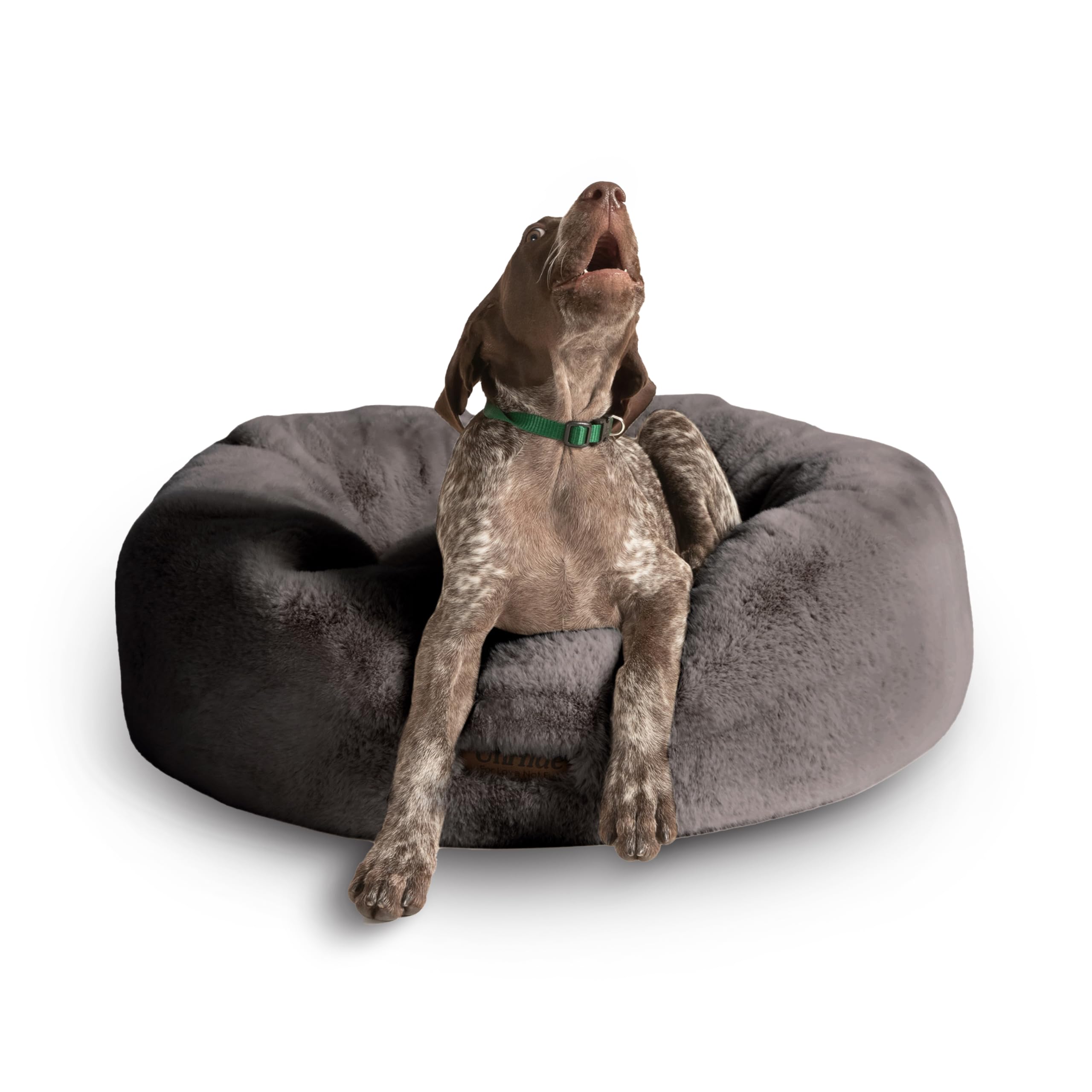 Unhide Floof Pet Bed - Medium (28' X 10') - Extra Soft Dog Bed - Removable Faux Fur Cover - Machine Washable - Helps Ease Pet 