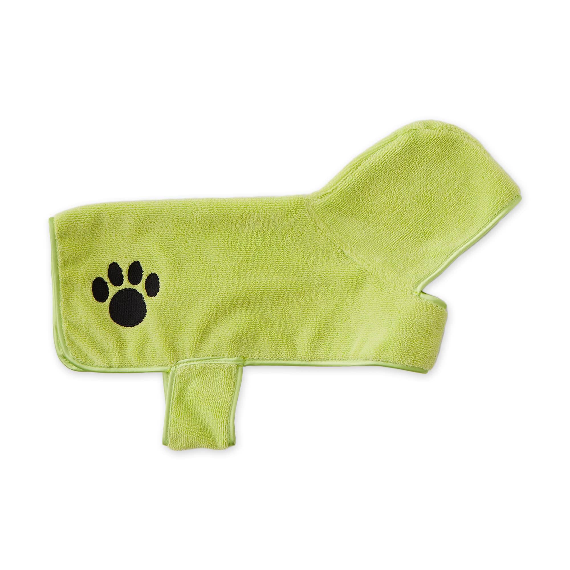 LETTUCE GREEN - EMBROIDERED PAW SMALL PET ROBE