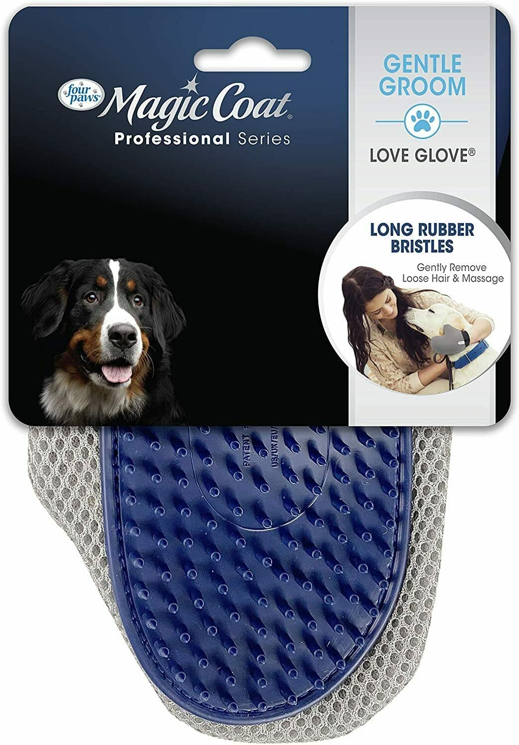 Four Paws Magic Coat Love Glove Dog Grooming Mitt (Blue)