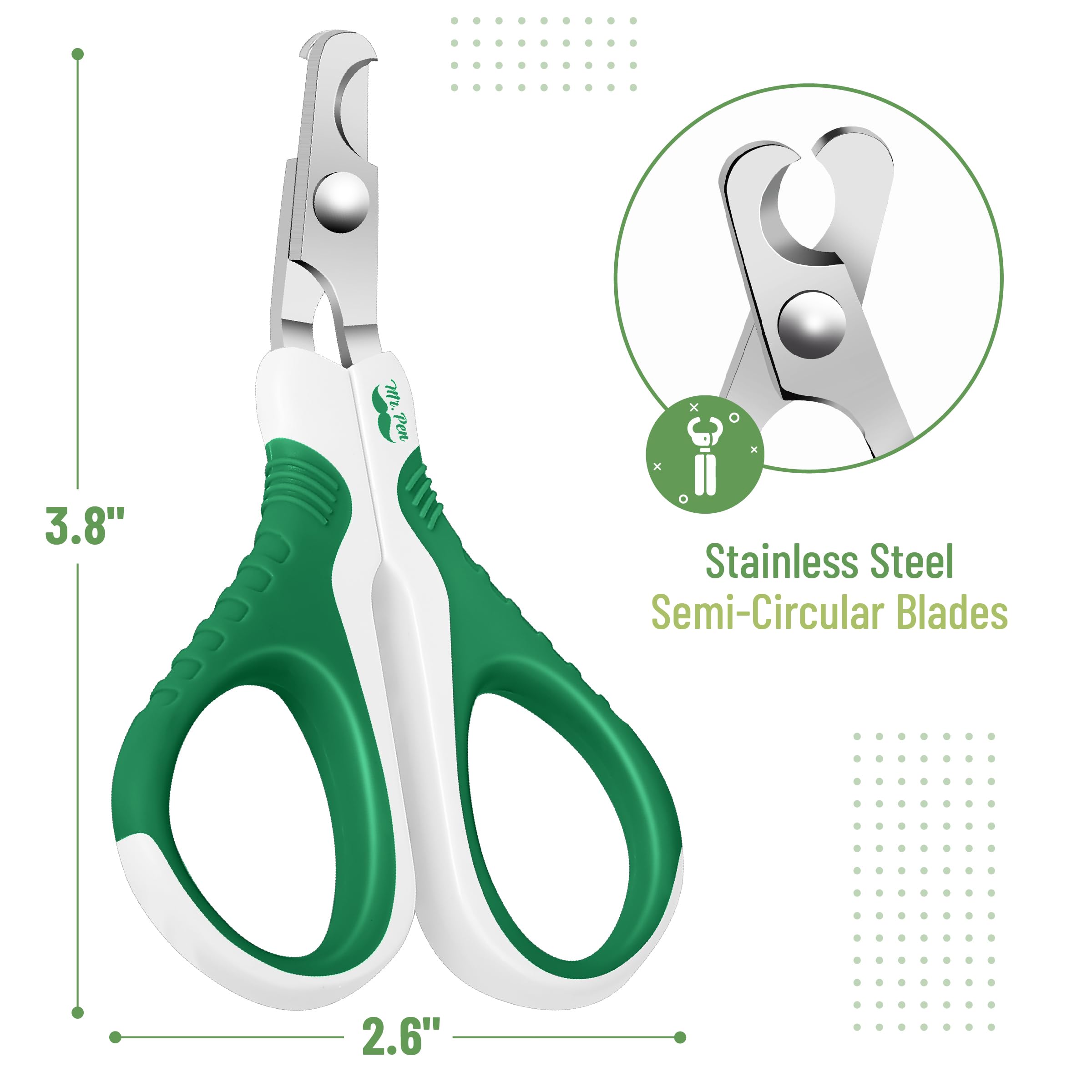 Mr. Pen- Cat Nail Clipper, Green & White Cat Nail Trimmer, Cat Nail Clippers, Cat Claw Clippers, Cat Clippers For Nails, Pet Nail Clippers, Kitten Nail Clipper, Small Dog Nail Clipper Cat Claw Trimmer
