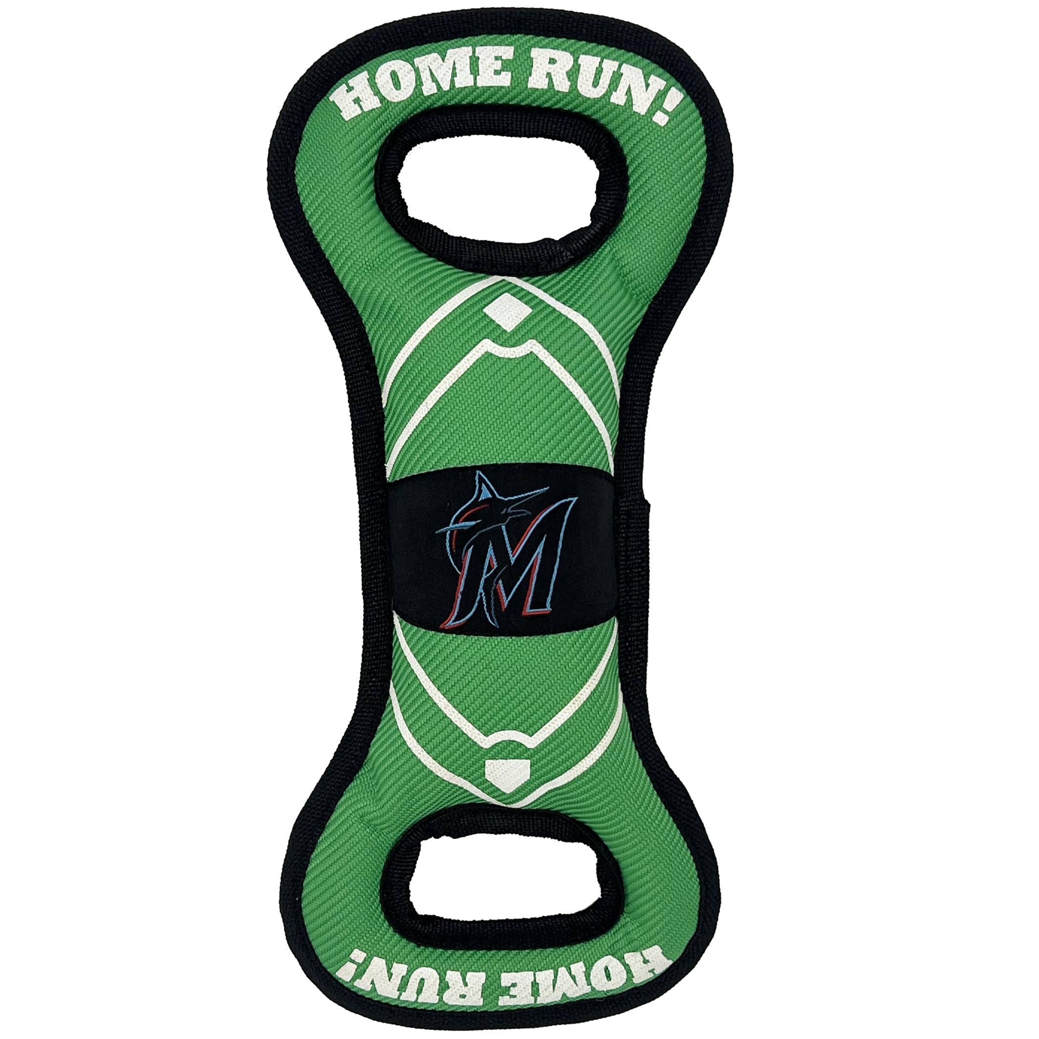 Mlb Miami Marlins Baseball Field Dog Toy With Double Rim Stitching & Inner Squeaker