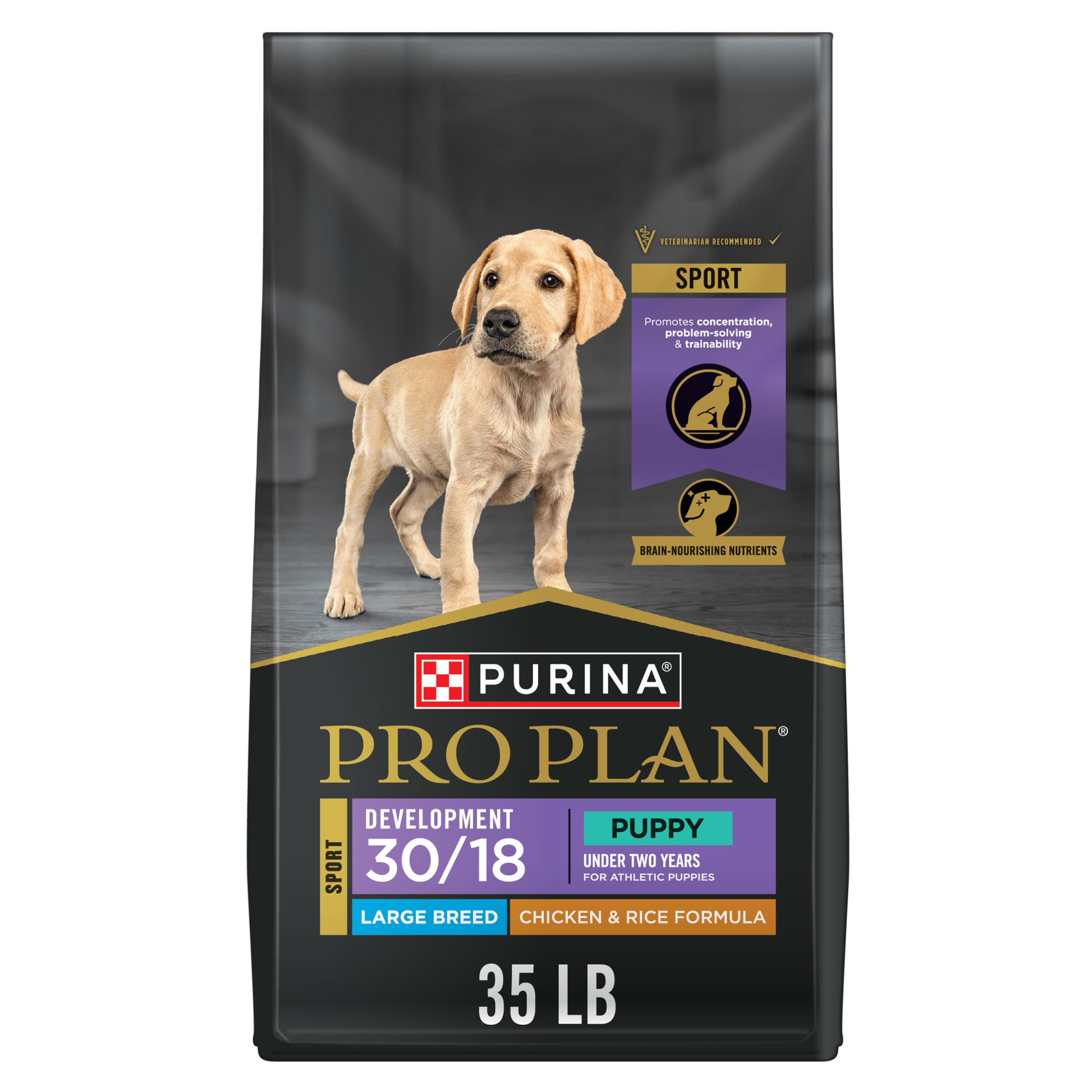 Purina Pro Plan Sport Development Large Breed 30/18 Chicken and Rice High Protein Dog Food Puppy Formula - 35 lb. Bag