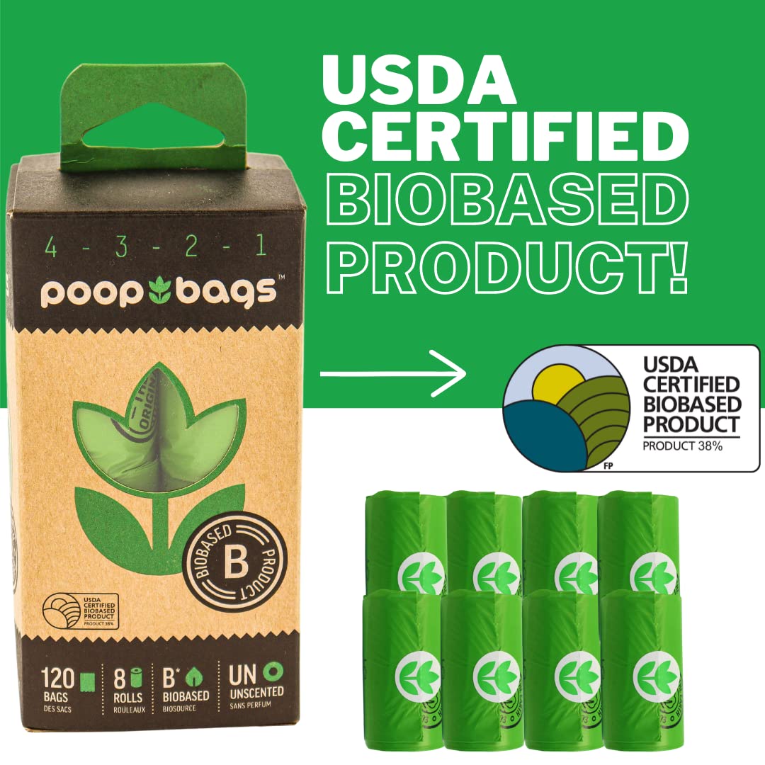 The Original Poop Bags Dog Poop Bag, Dog Bags For Poop, 120 Dog Waste Bags, Doggy Poop Bags Refills, Doggy Poop Bags 38% Plant B