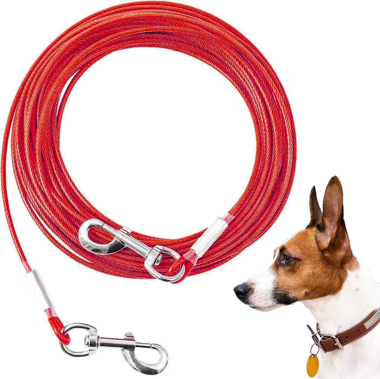 Mi Metty Tie Out Cable For Dogs,50Ft Dog Leads,Heavy Duty Tie Out Cable For Large Dogs Up To 125Lbs,Durable Dog Runner Tether Li