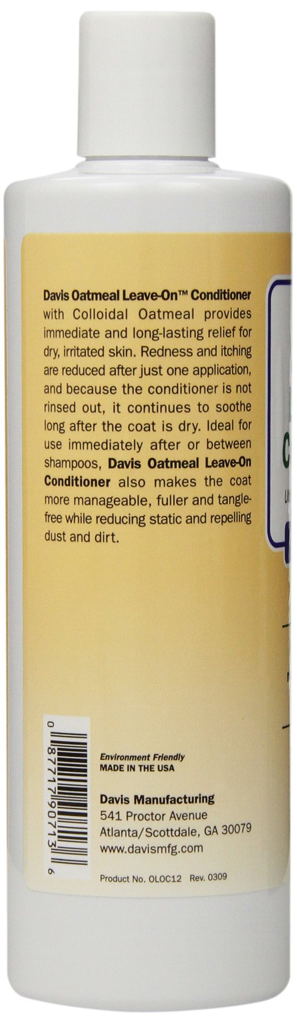 Davis Oatmeal Leave-On Conditioner for Dogs & Cats, 12-Ounce, Model DM112 12