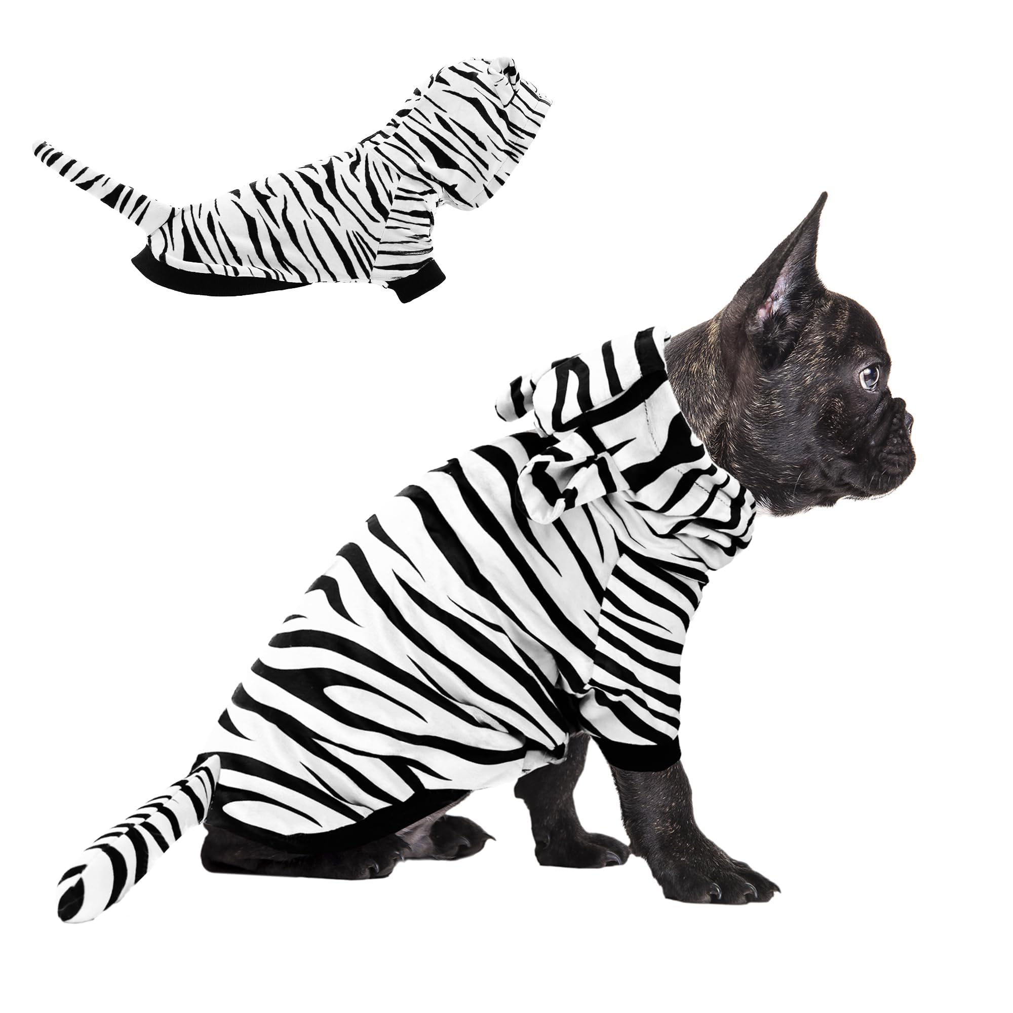 Nacoco Halloween Dog Tiger Costume - Pet White Tiger Cosplay Clothes Coat Hoodie Outfits Cute Warm Winter Apparel For Small And 