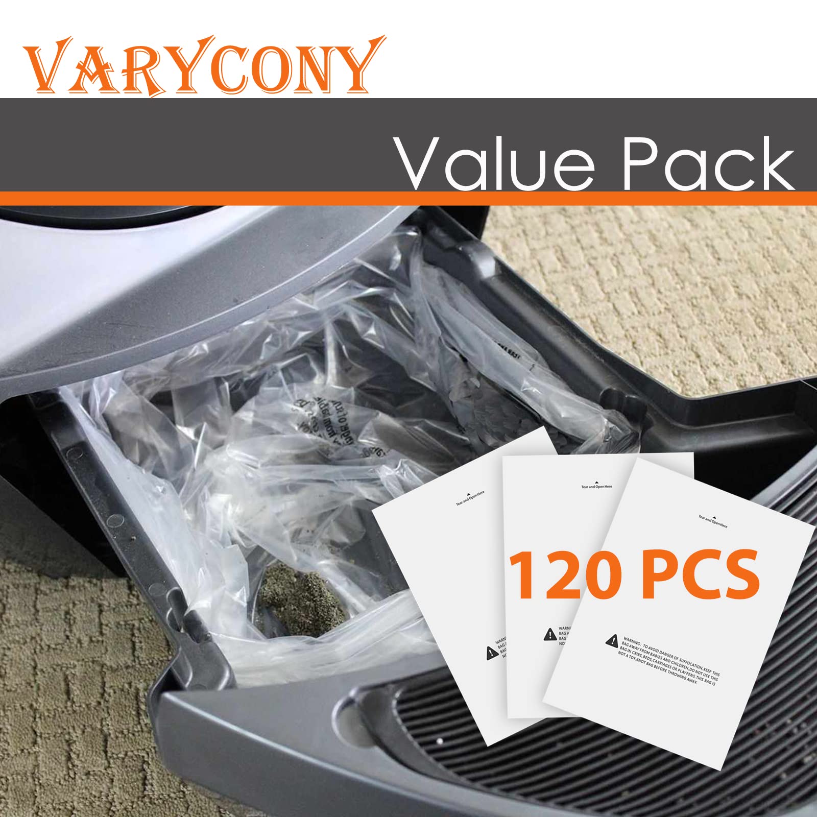 120 Pack Waste Drawer Liners Compatible With All Litter-Robot Models, 9-11 Gallons Replacement Liners, Custom Compatible With Litter-Robot Waste Drawer