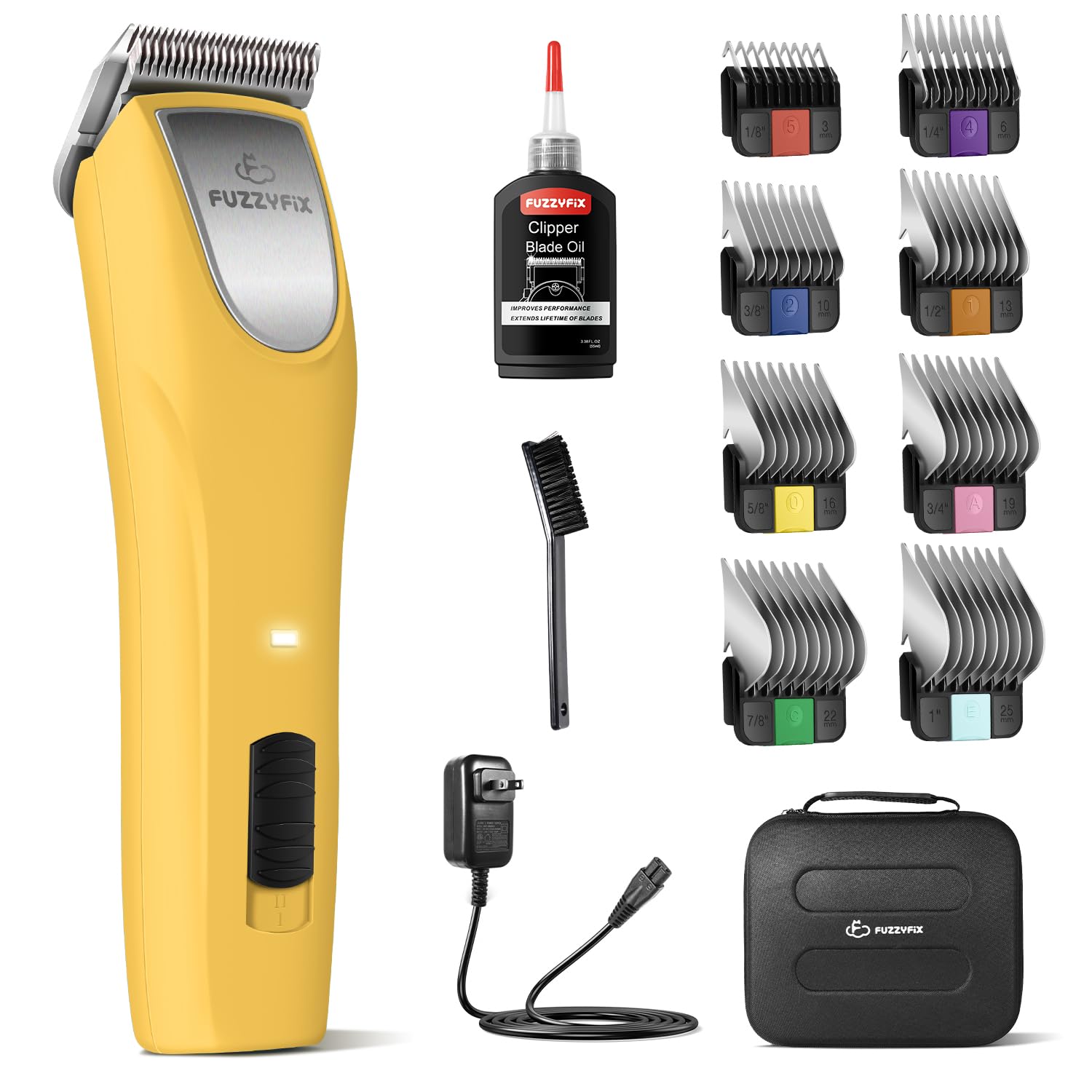 FuzzyFix Professional Dog Clippers for Grooming, 2 Speed Pet Grooming Kit for Thick Curly Matted Coats, Low Noise Heavy Duty Cor