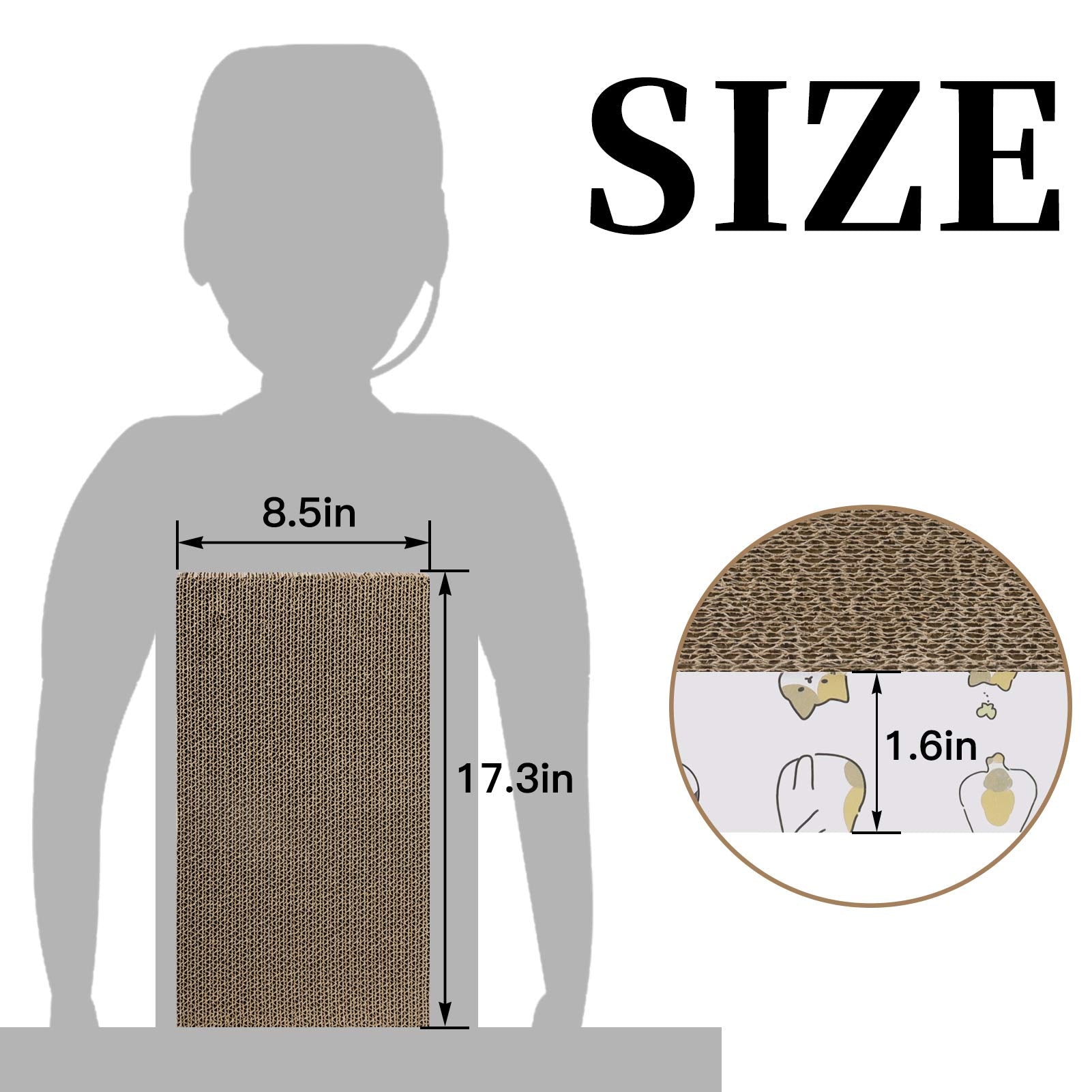 Patiencet Cat Scratcher 4 Pcs Cat Scratch Pad Reversible Scratcher Scratching Texture Design Durable Scraper