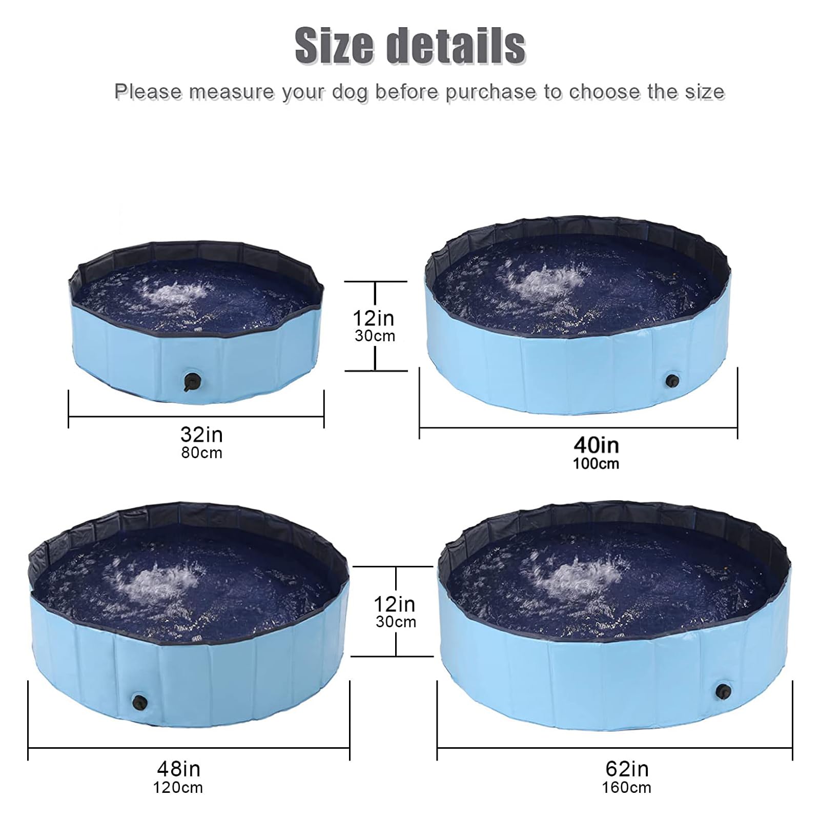 Dog Pool Foldable Pet Pool Large Dog Swimming Pool Pet Swimming Pool Pvc Non-Slip Pool For All Kinds Of Pets48-12In