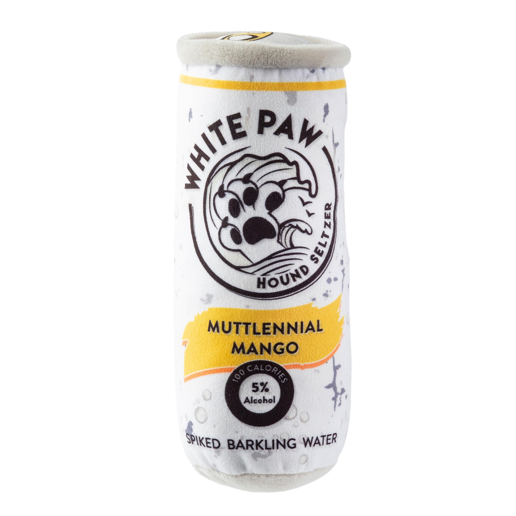 Haute Diggity Dog White Paw Muttlenial Mango, Plush Designer Dog Toys With Interactive Squeaker, Stimulating Pet Enrichment, Mac